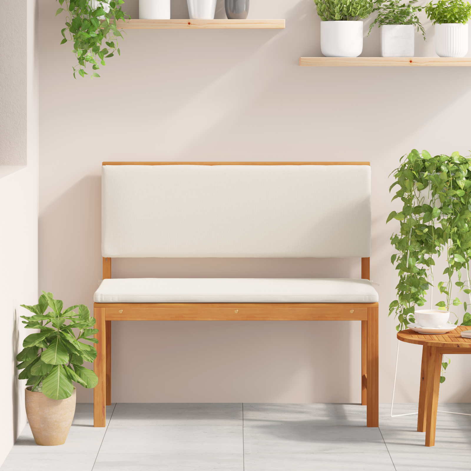 Garden Bench with Cushions 100x50x91 cm Solid Wood Acacia - Image 3