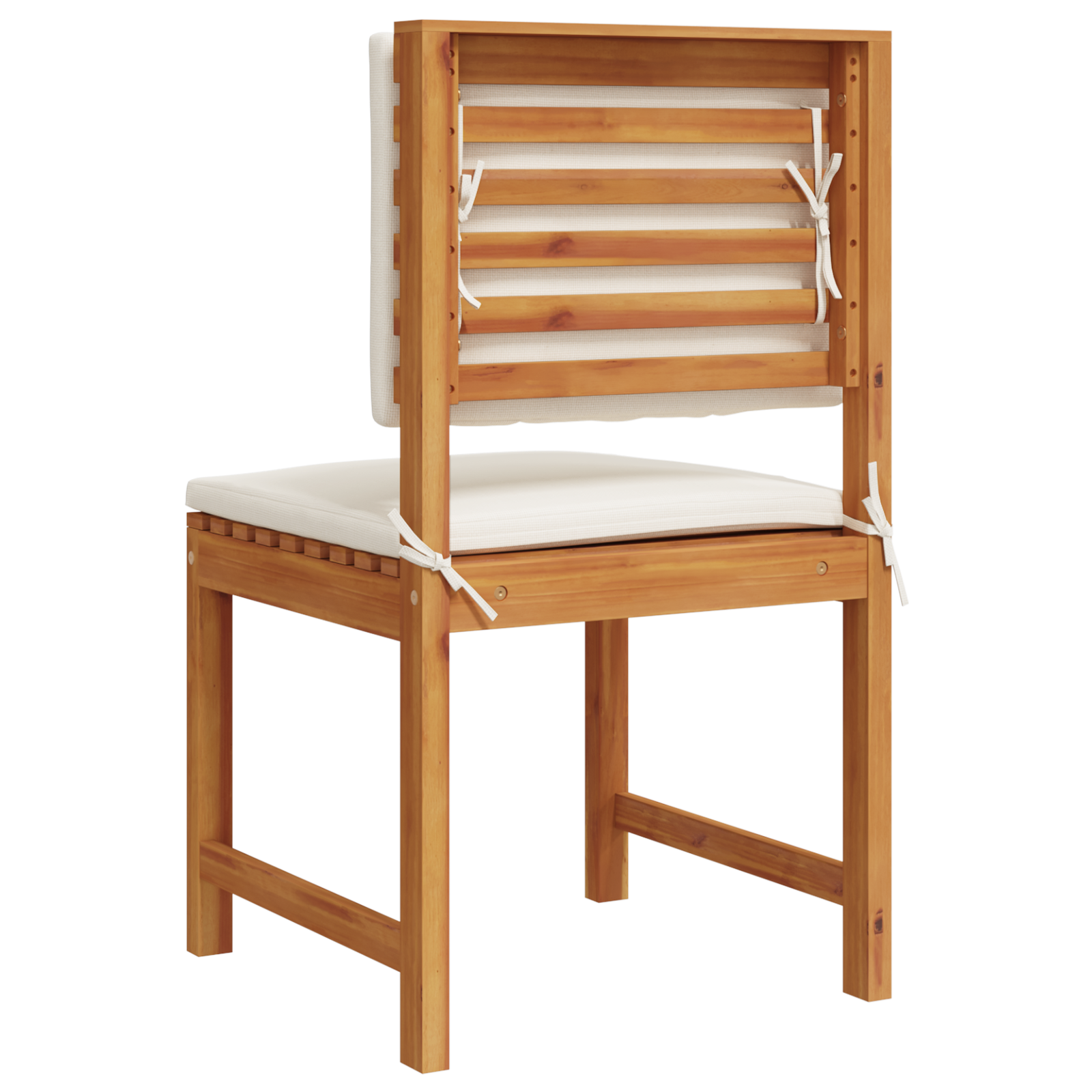 Armless Garden Chairs with Cushions - 2 Pack, Solid Acacia Wood - Image 6