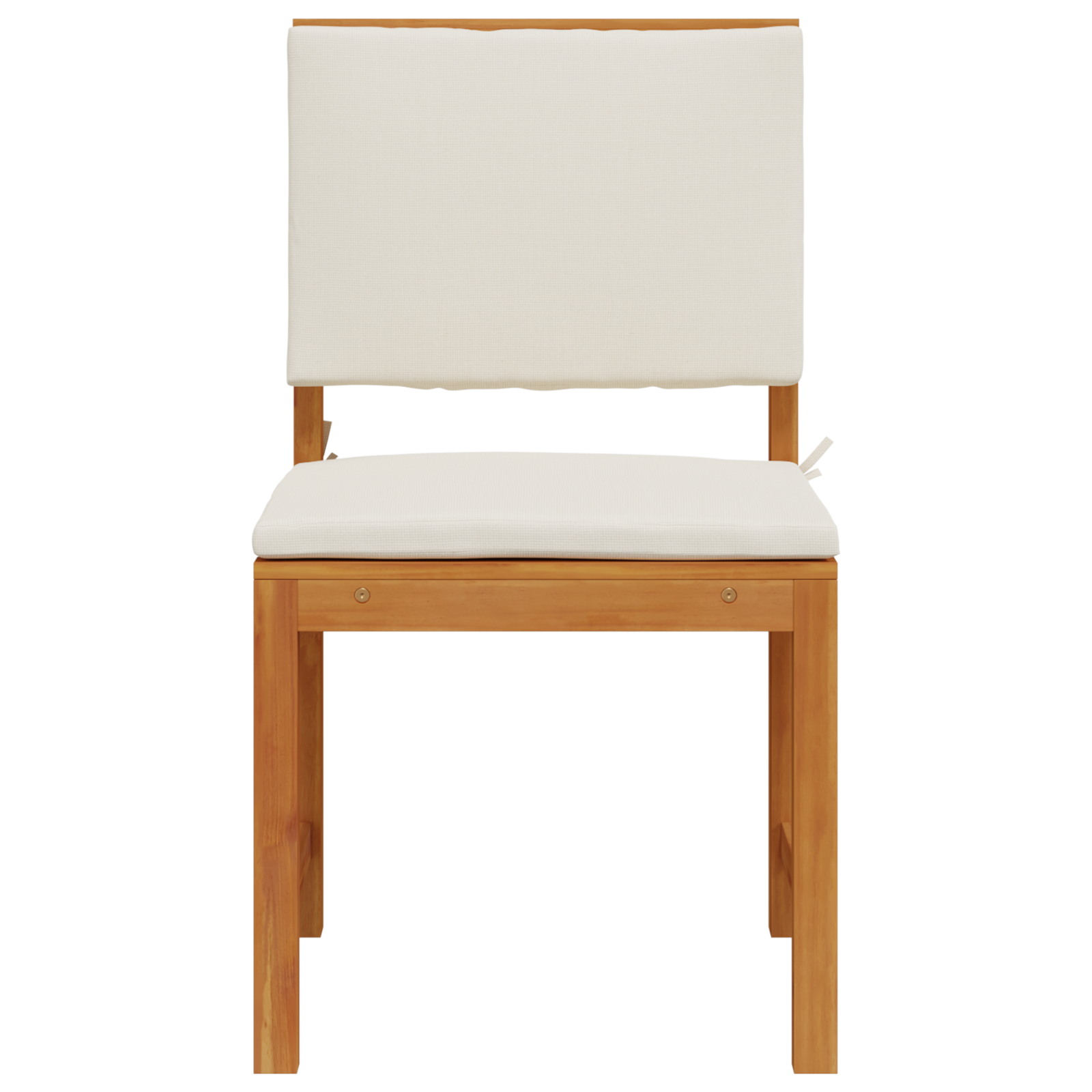 Armless Garden Chairs with Cushions - 2 Pack, Solid Acacia Wood - Image 4