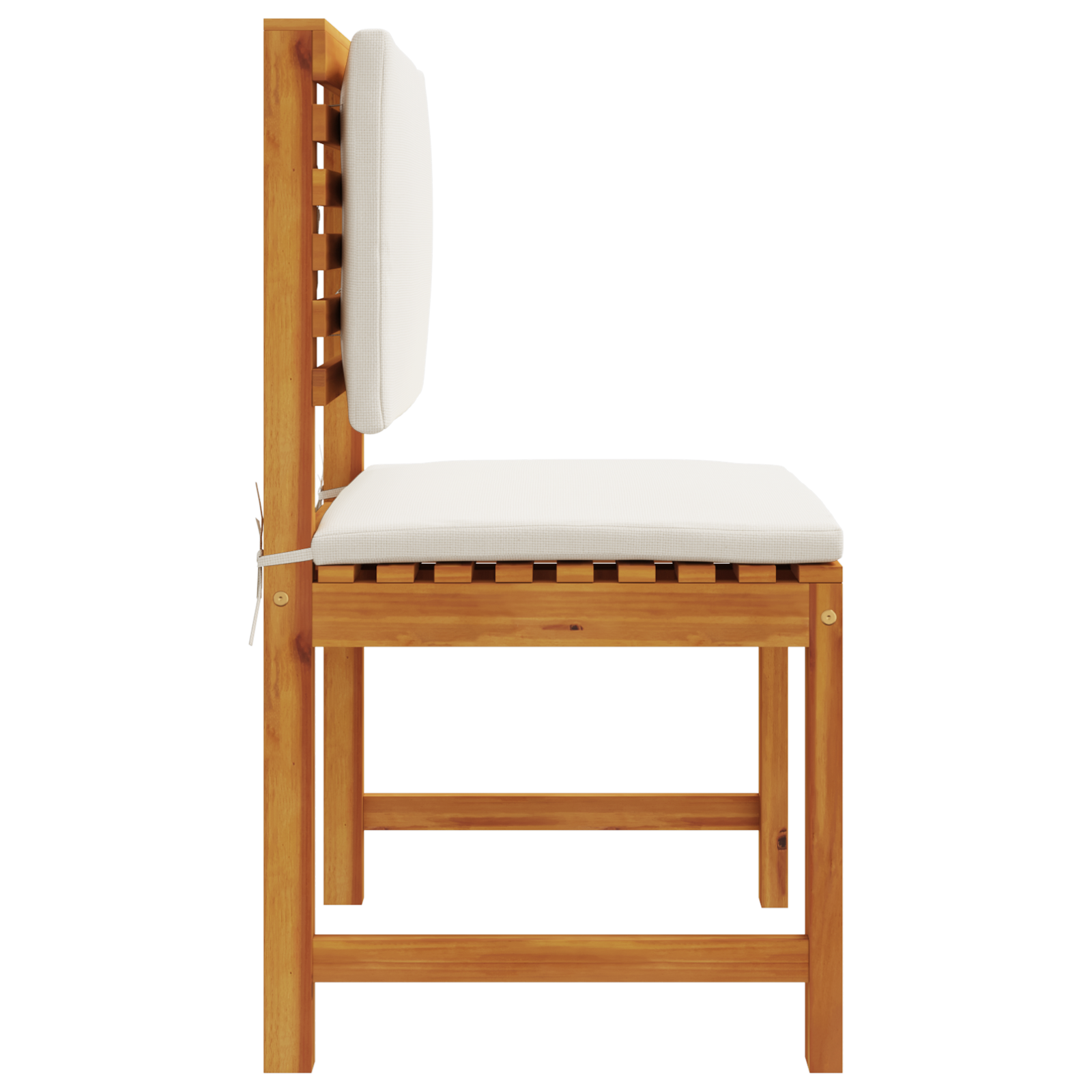 Armless Garden Chairs with Cushions - 2 Pack, Solid Acacia Wood - Image 5