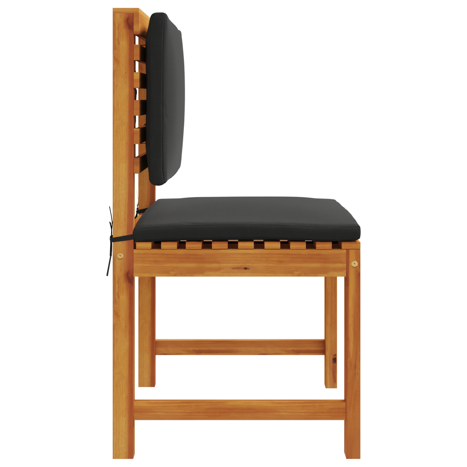 Garden Chairs without Arms with Cushions - Set of 2 - Solid Acacia Wood - Image 5