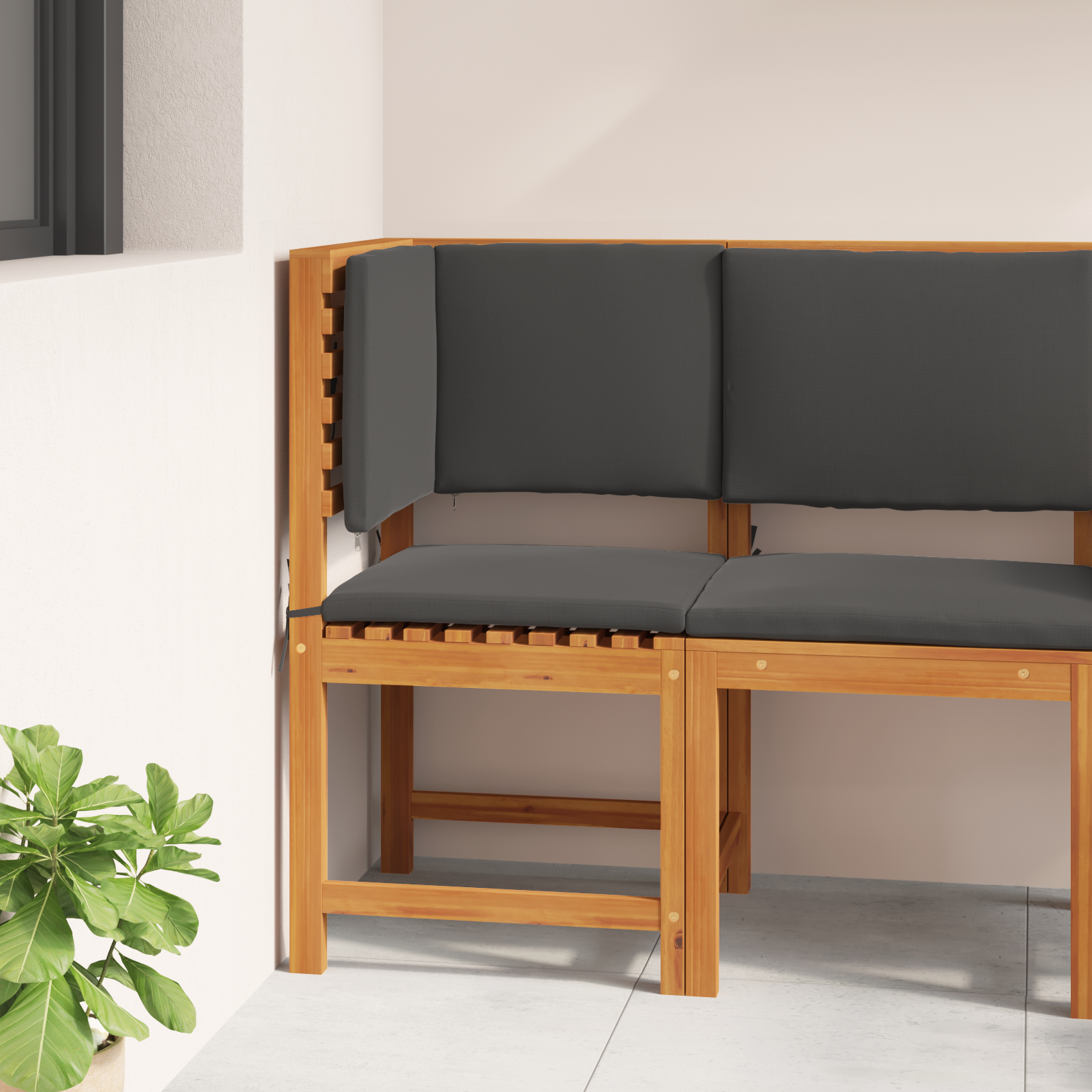 Garden Chair Corner with Cushions Solid Wood Acacia - Image 3