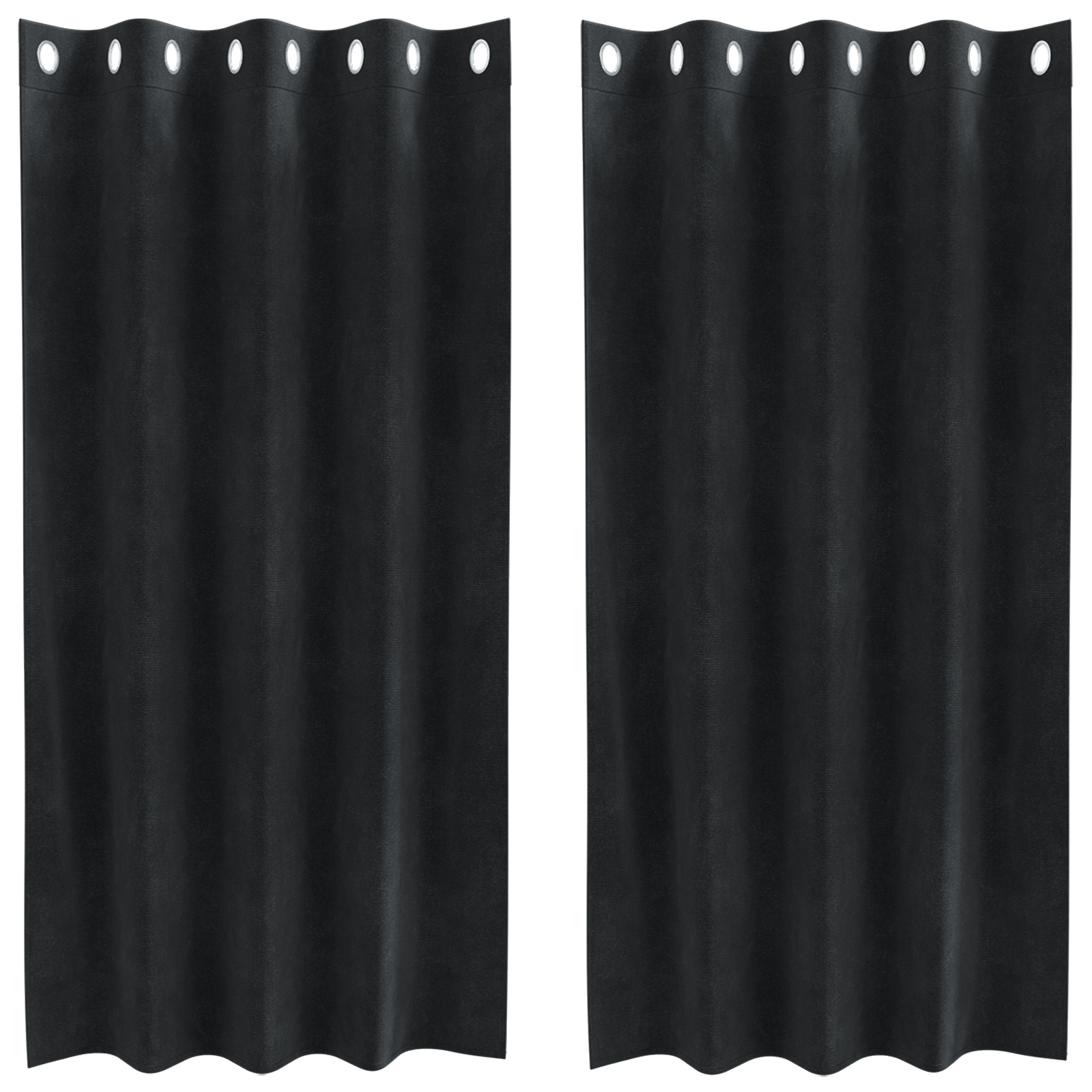Blackout Curtains with Eyelets 2 pcs Black Velvet - Image 2