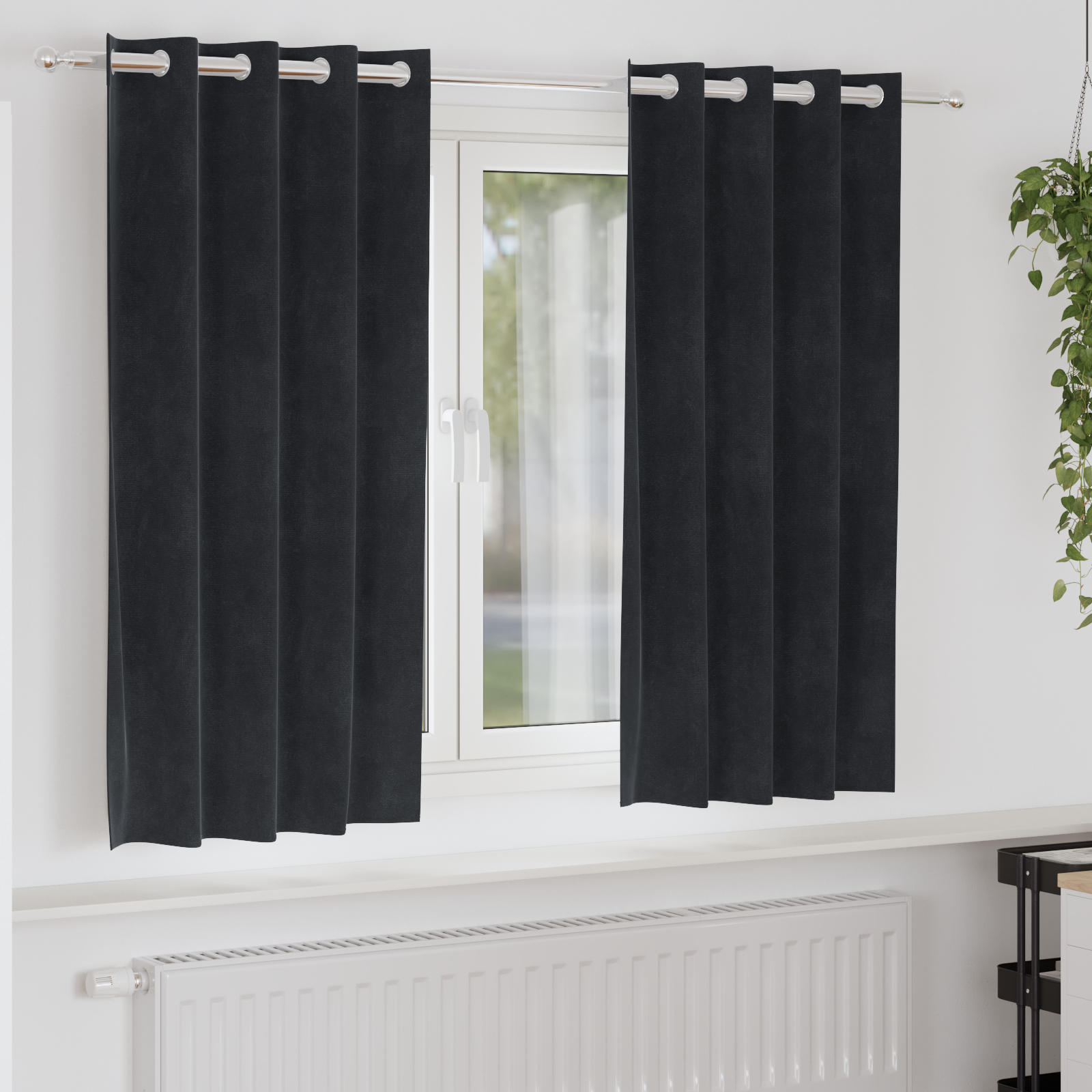 Blackout Gordijnen met Oogjes 2 stuks Zwart Fluweel