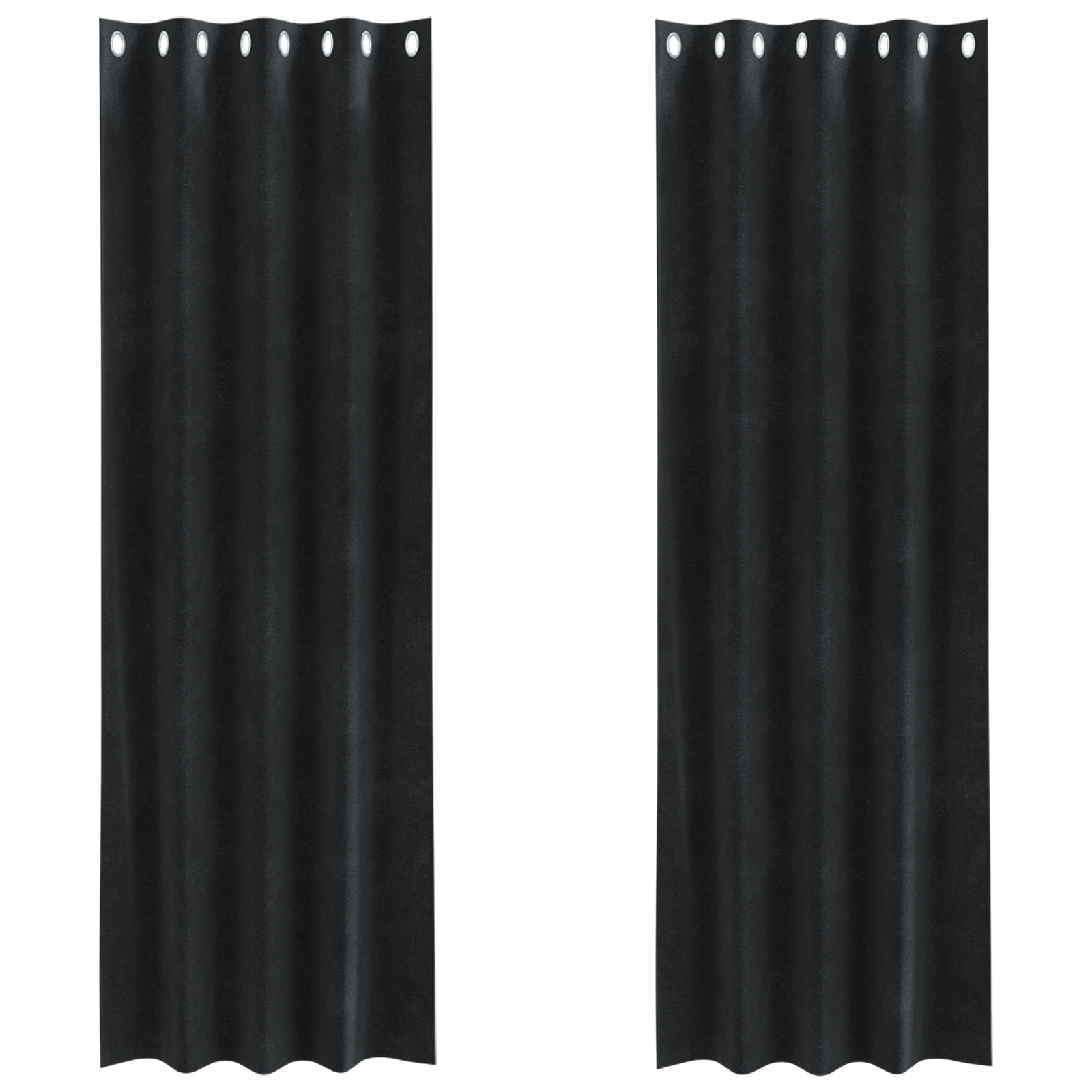 Blackout Curtains with Eyelets 2 pcs Black Velvet - Image 2