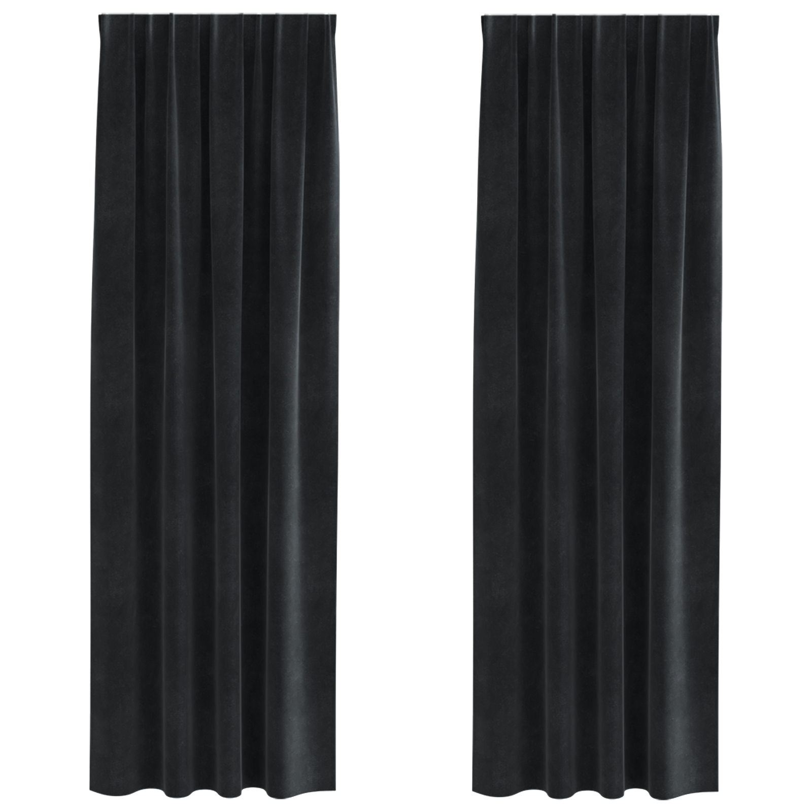 Blackout Curtains with Top Tape 2 pcs Black Velvet - Image 2