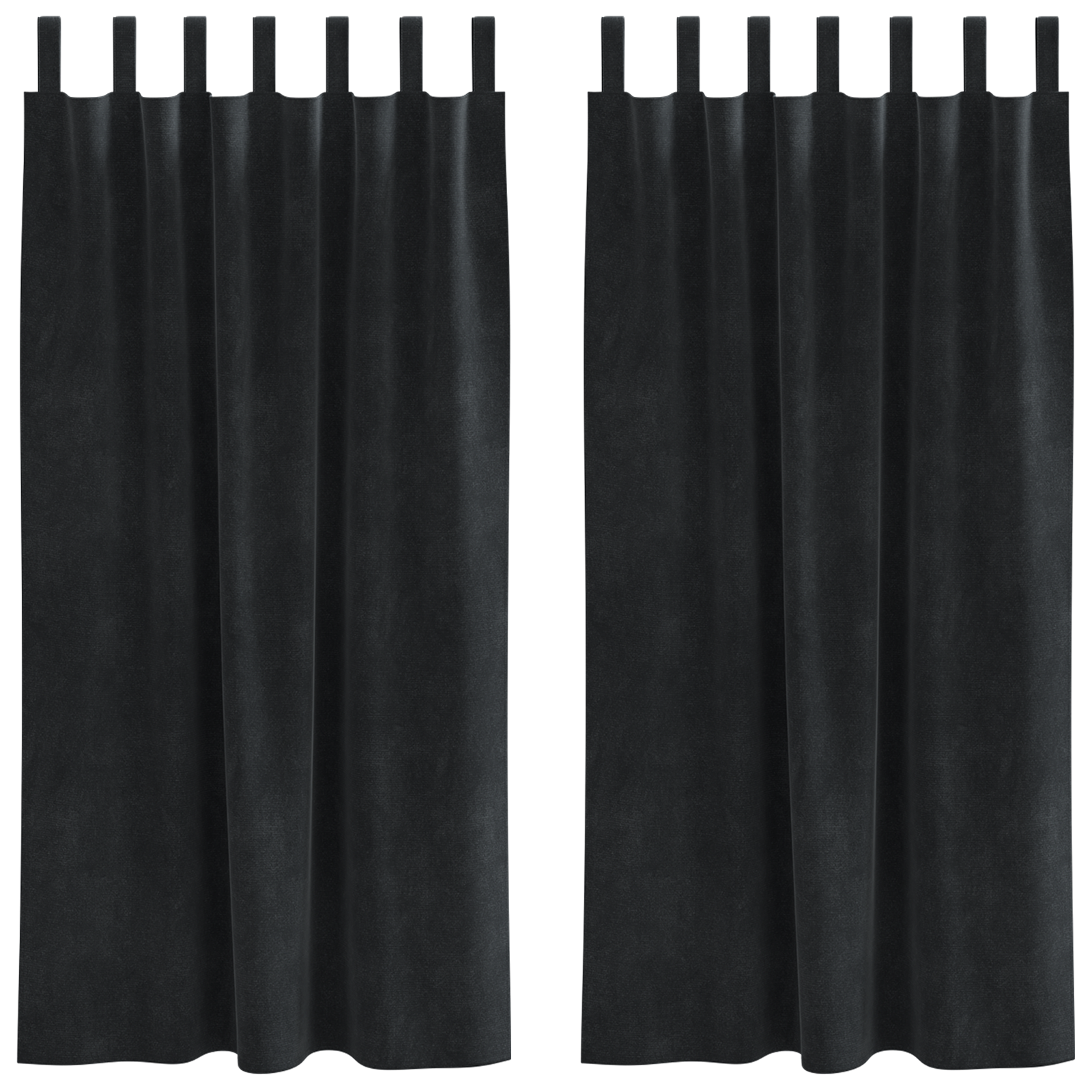 Blackout Curtains with Hanging Loops 2 pcs Black Velvet - Image 2