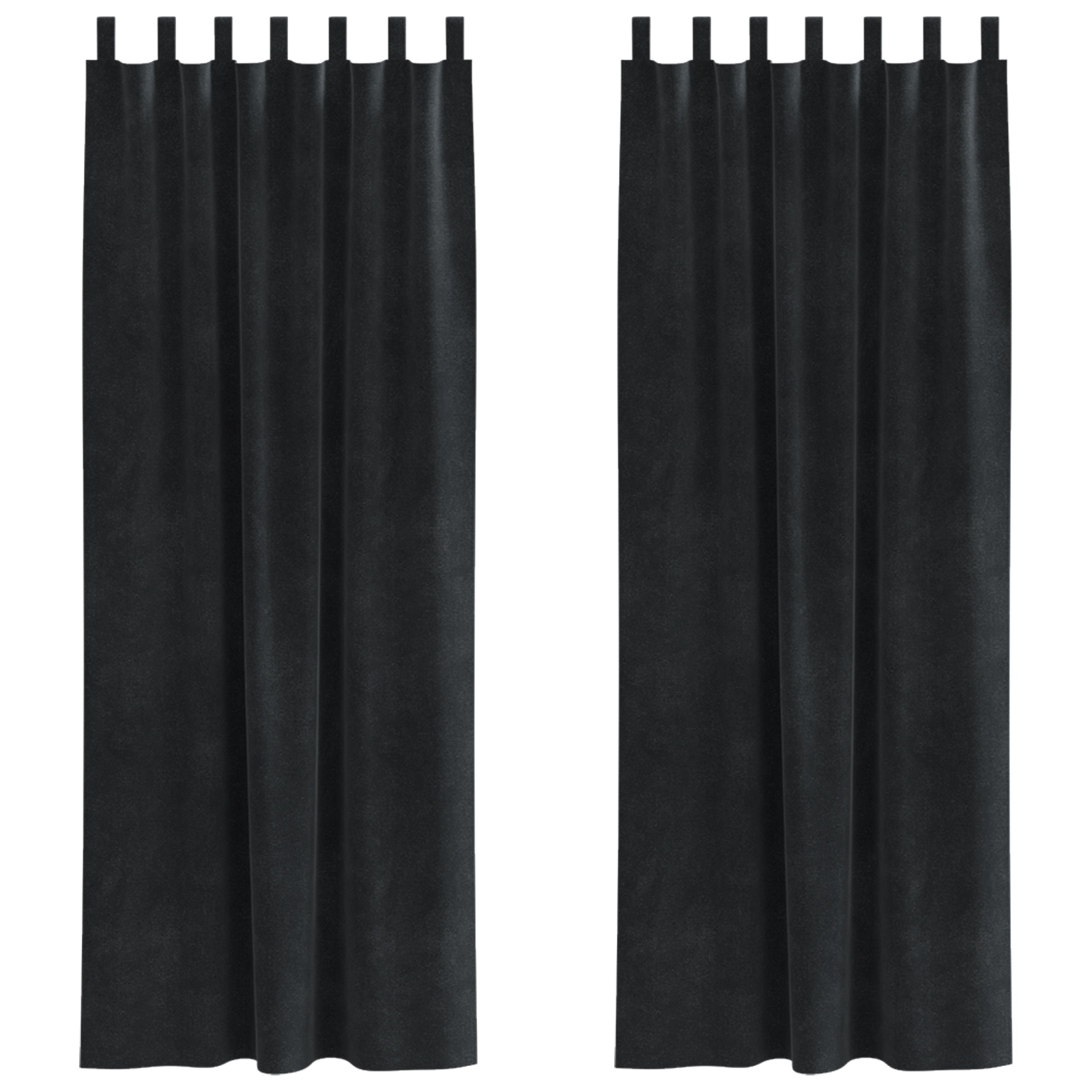 Blackout Curtains with Hanging Loops 2 pcs Black Velvet - Image 2