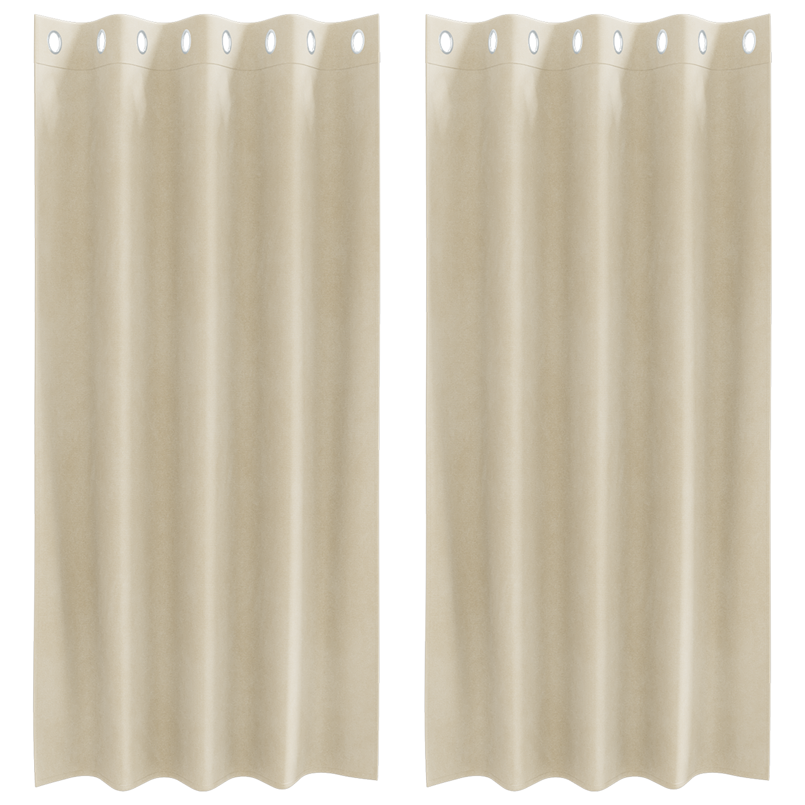 Blackout Curtains with Eyelets 2 pcs Cream Velvet - Image 2