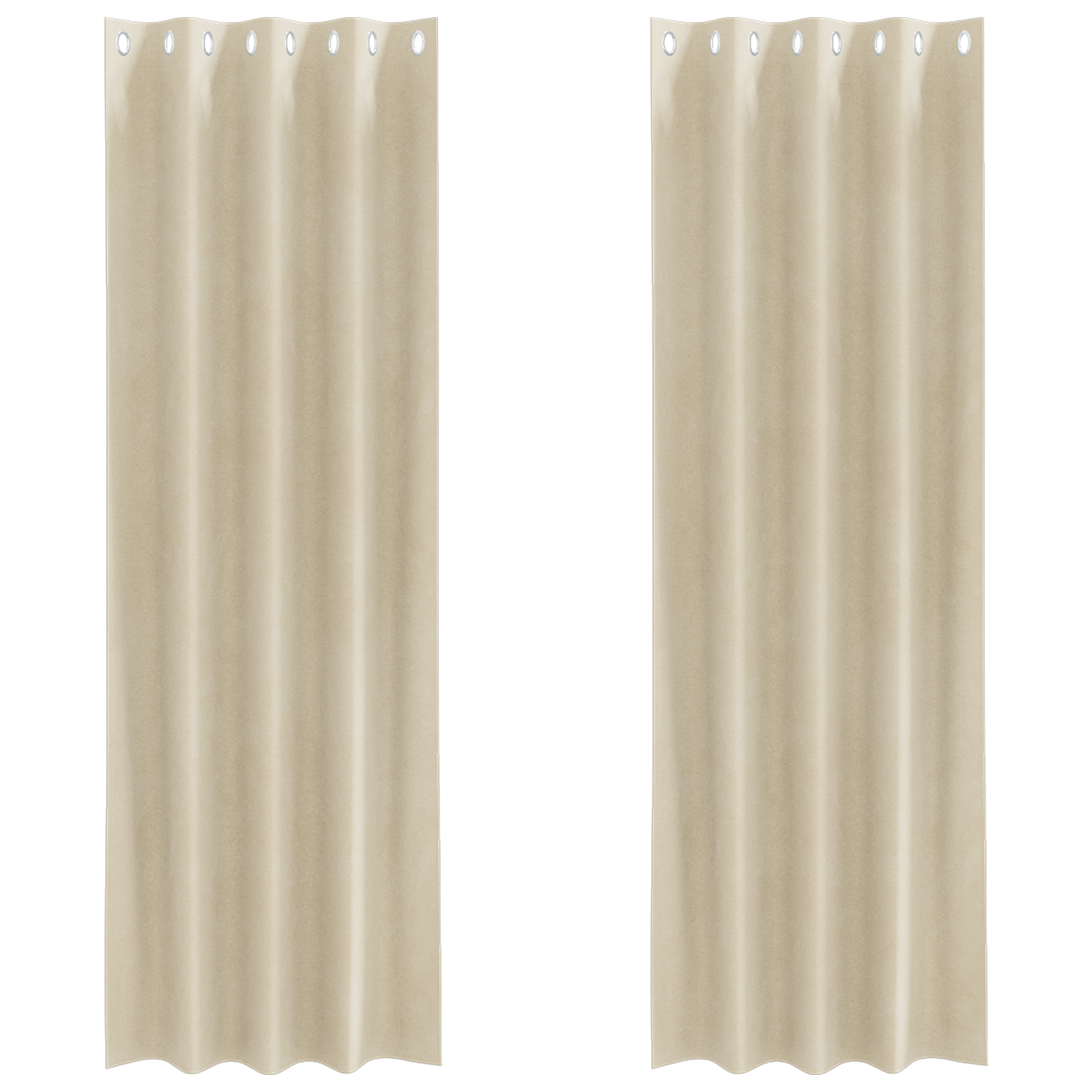 Blackout Curtains with Eyelets 2 pcs Cream Velvet - Image 2