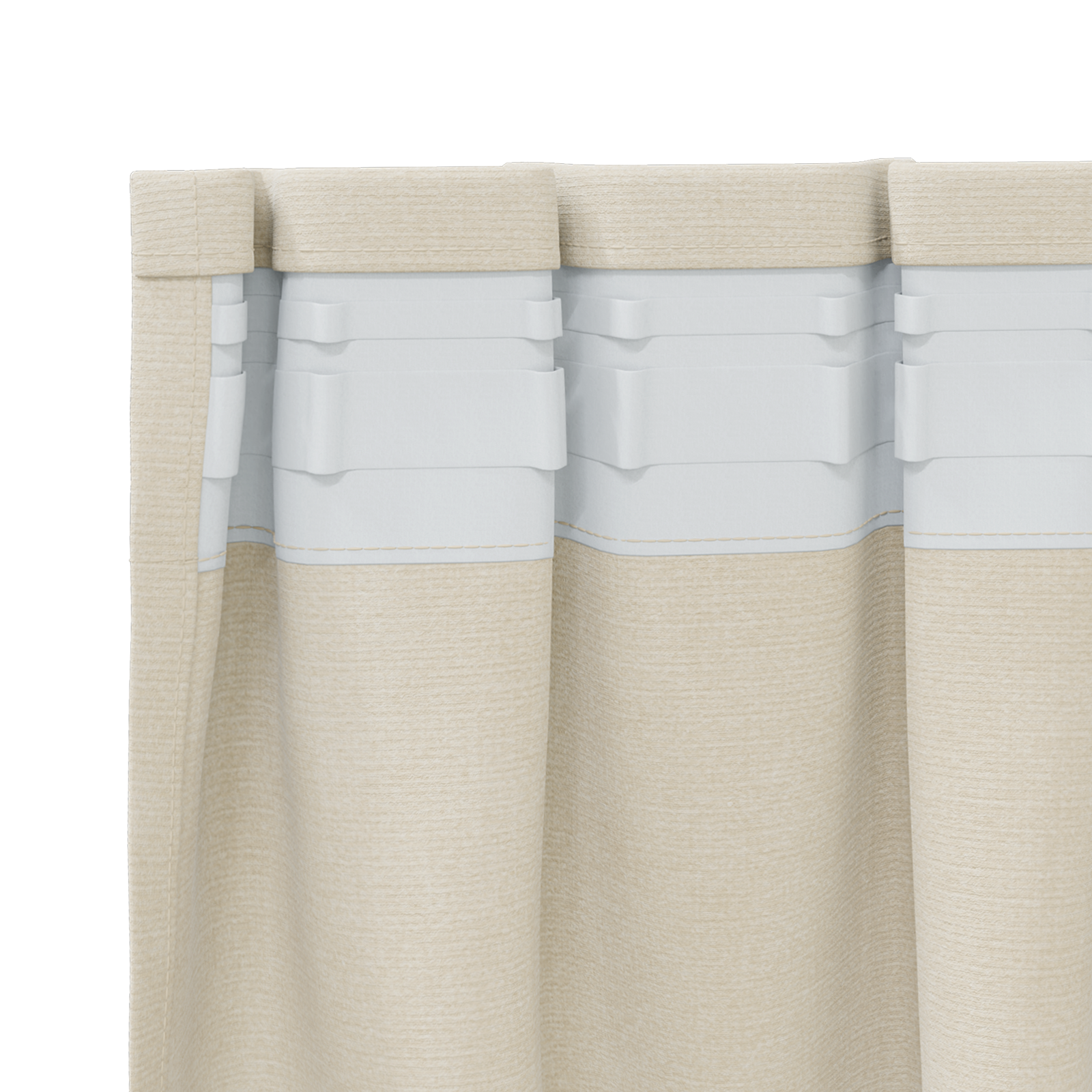 Blackout Curtains with Top Tape 2 pcs Cream Velvet - Image 4