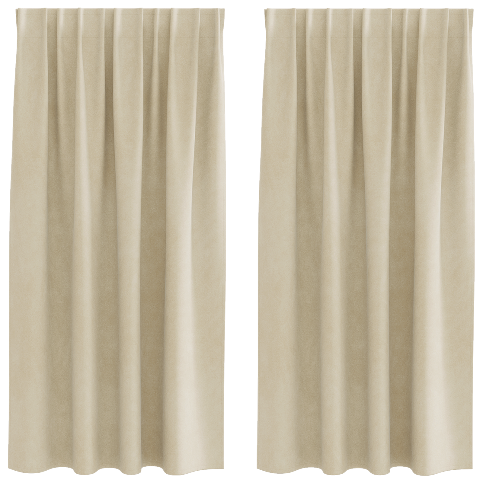 Blackout Curtains with Top Tape 2 pcs Cream Velvet - Image 2