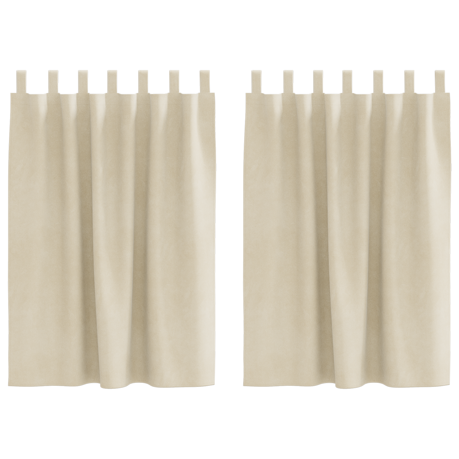 Blackout Curtains with Hanging Loops 2 pcs Cream Velvet - Image 2