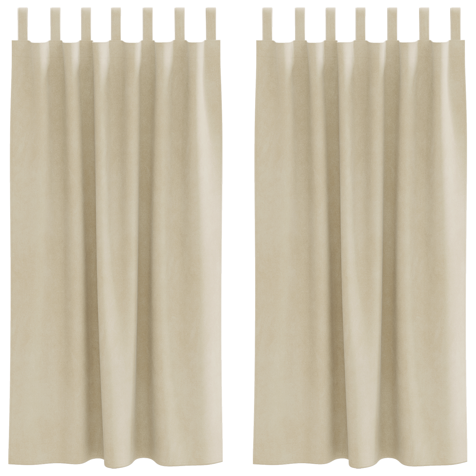Blackout Curtains with Hanging Loops 2 pcs Cream Velvet - Image 2