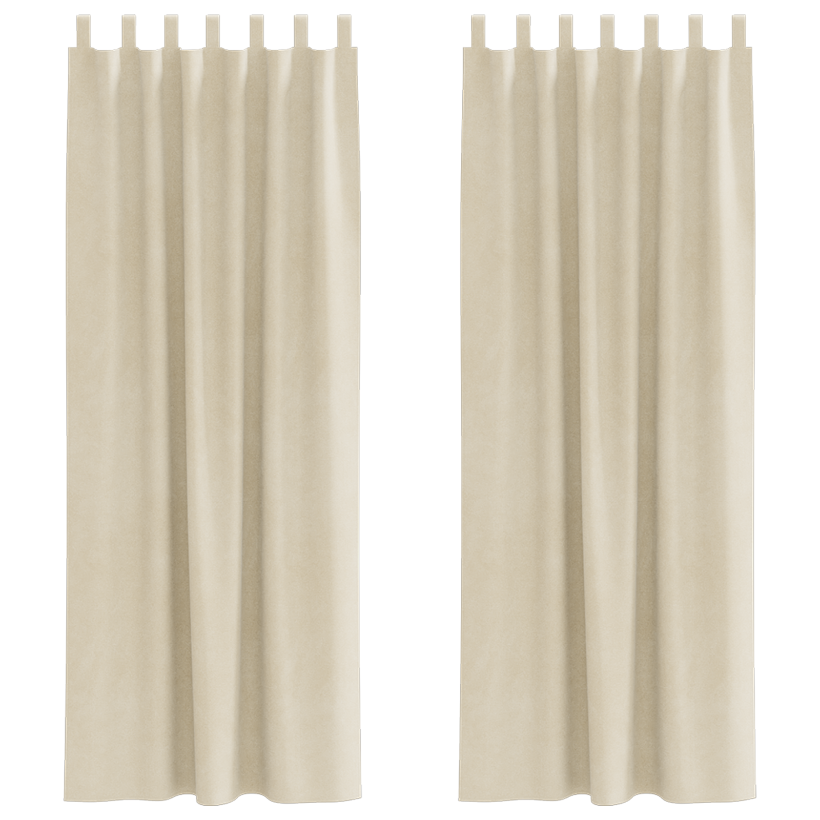 Blackout Curtains with Hanging Loops 2 pcs Cream Velvet - Image 2