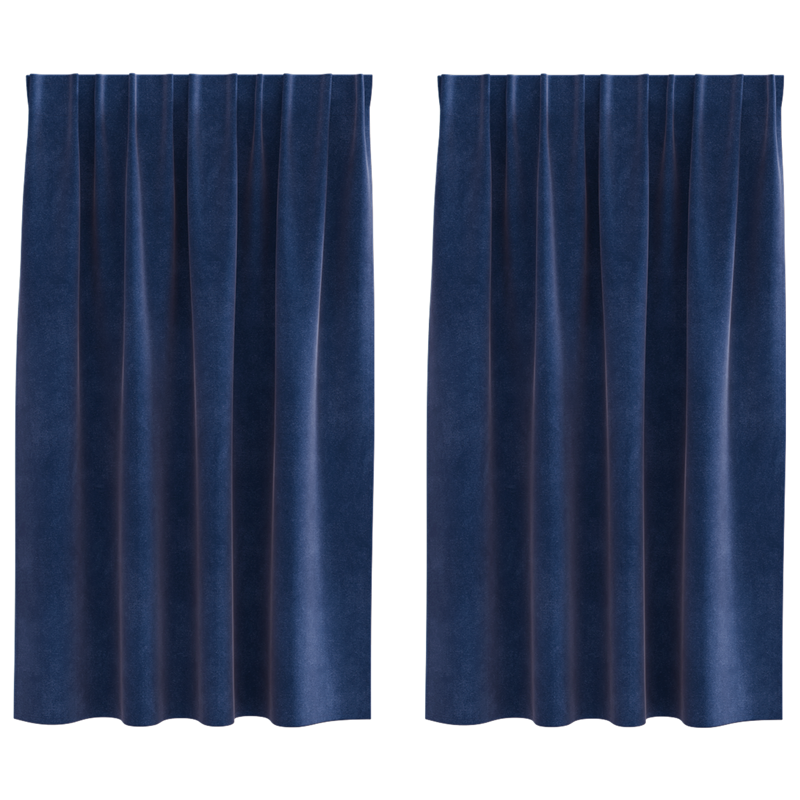 Blackout Curtains with Top Tape 2 pcs Dark Blue Velvet - Image 2