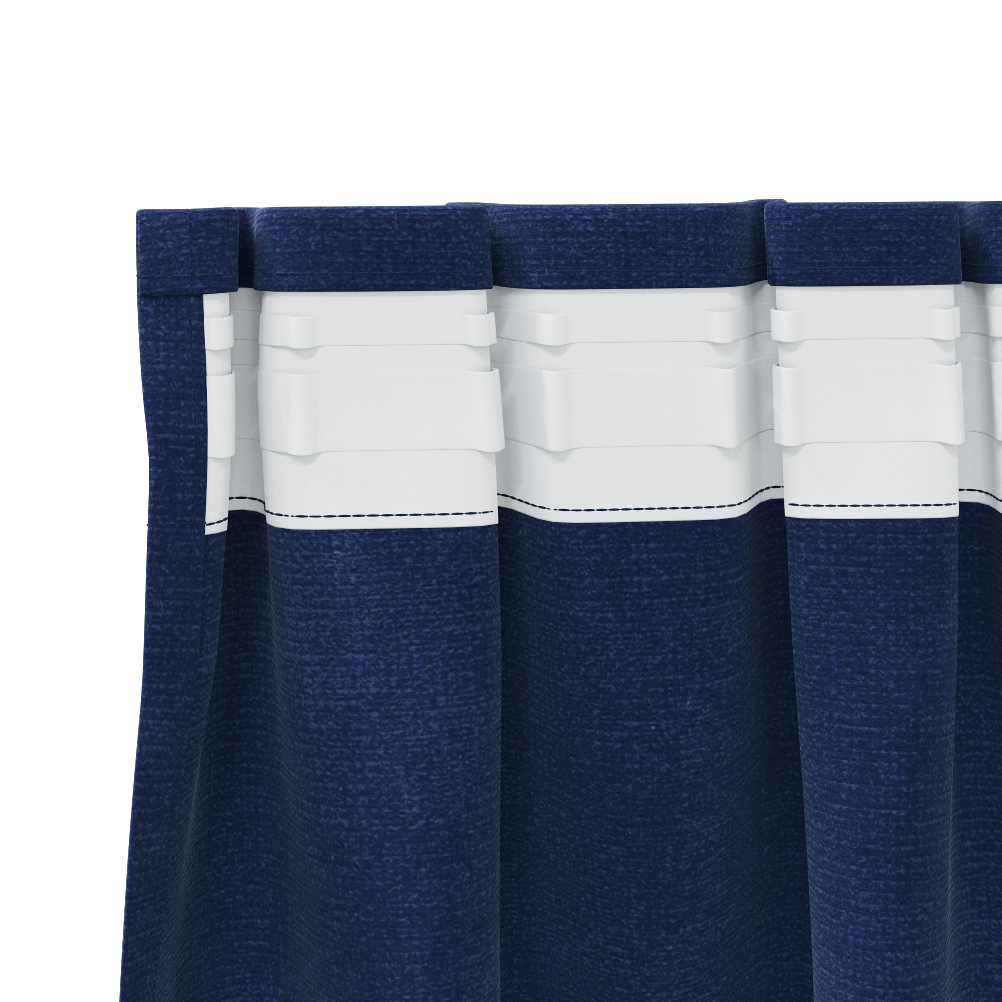 Blackout Curtains with Top Tape 2 pcs Dark Blue Velvet - Image 4
