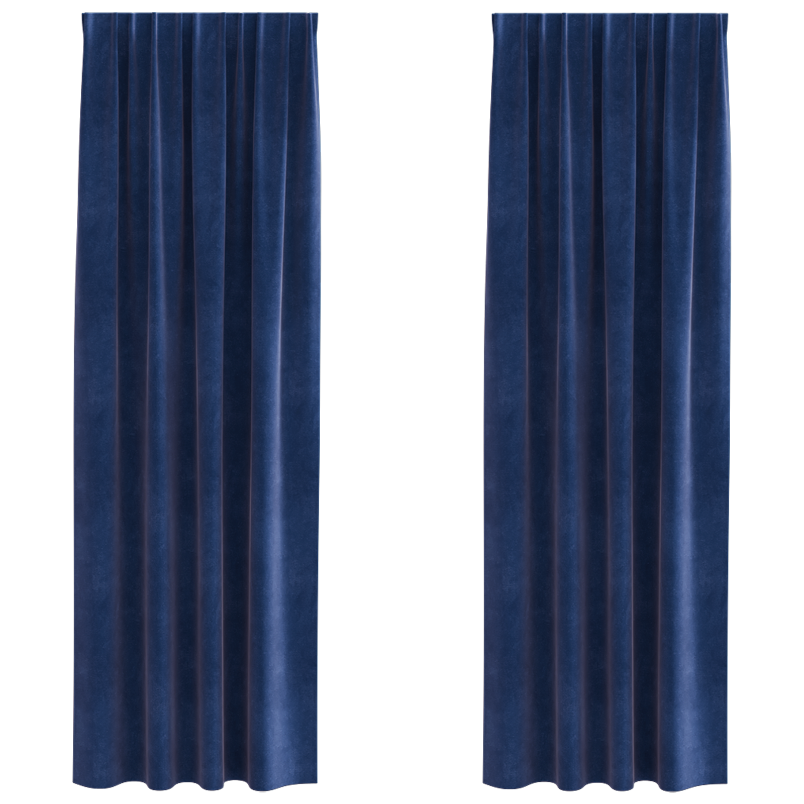 Blackout Curtains with Top Tape 2 pcs Dark Blue Velvet - Image 2