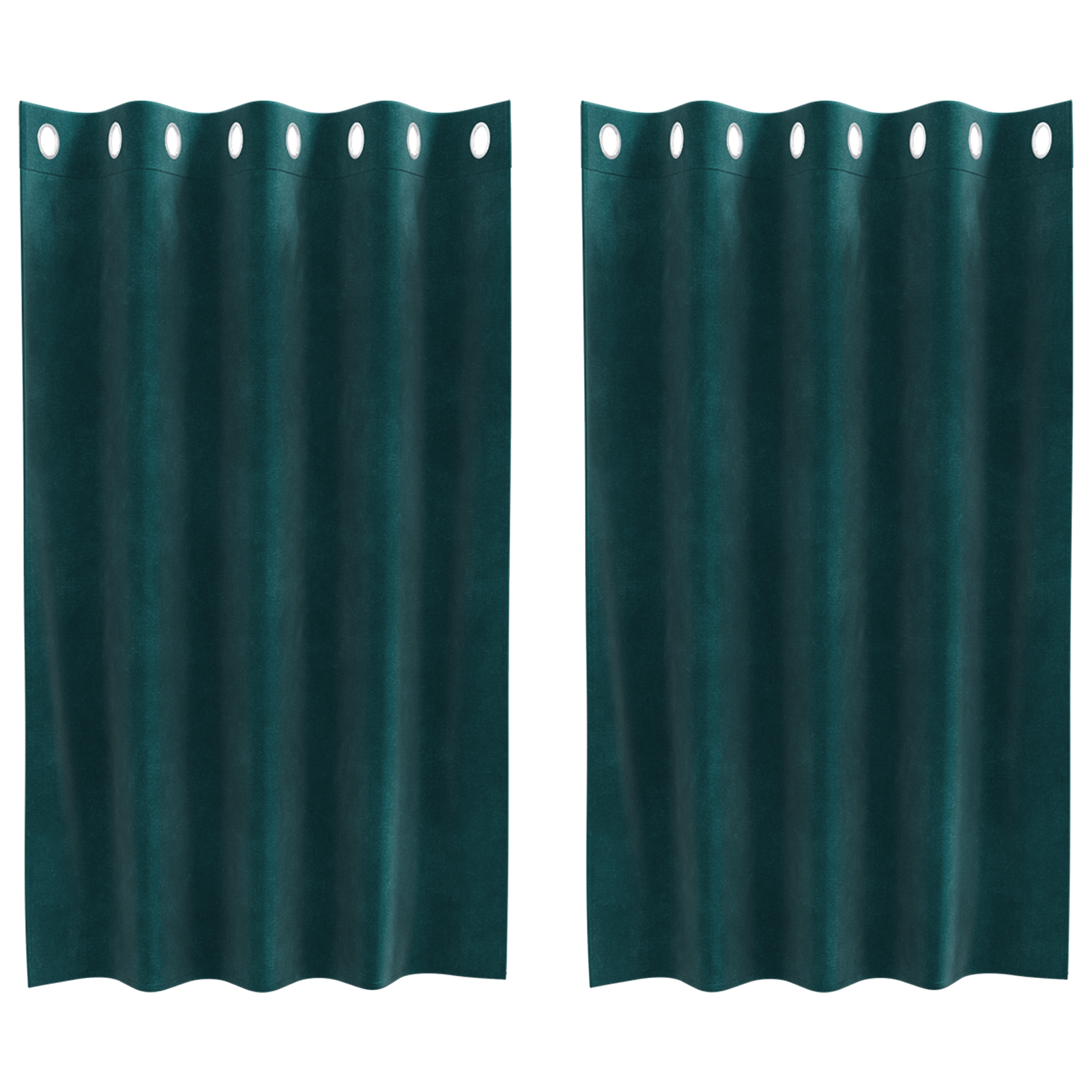 Blackout Curtains with Eyelets 2 pcs Dark Green Velvet - Image 2