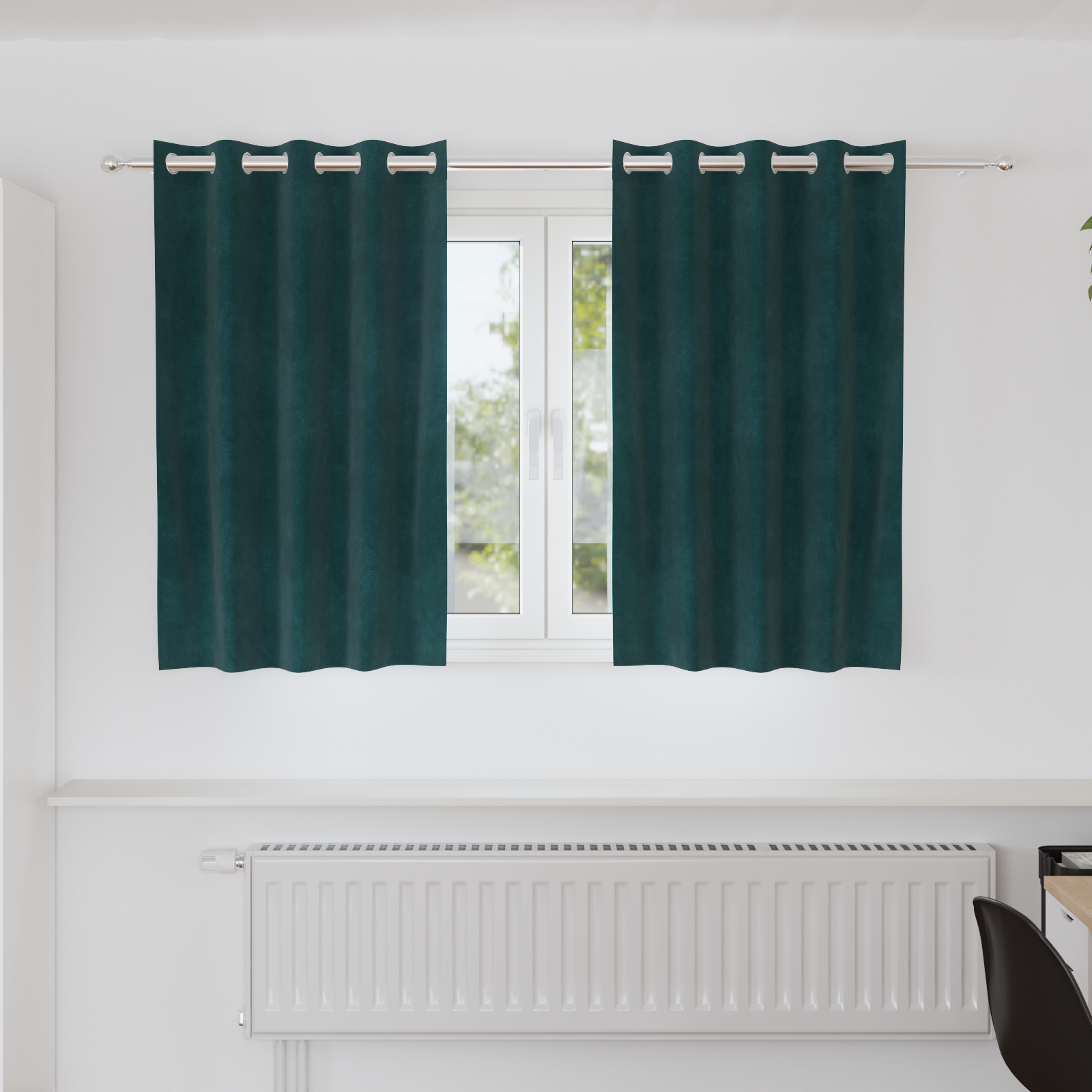 Blackout Curtains with Eyelets 2 pcs Dark Green Velvet