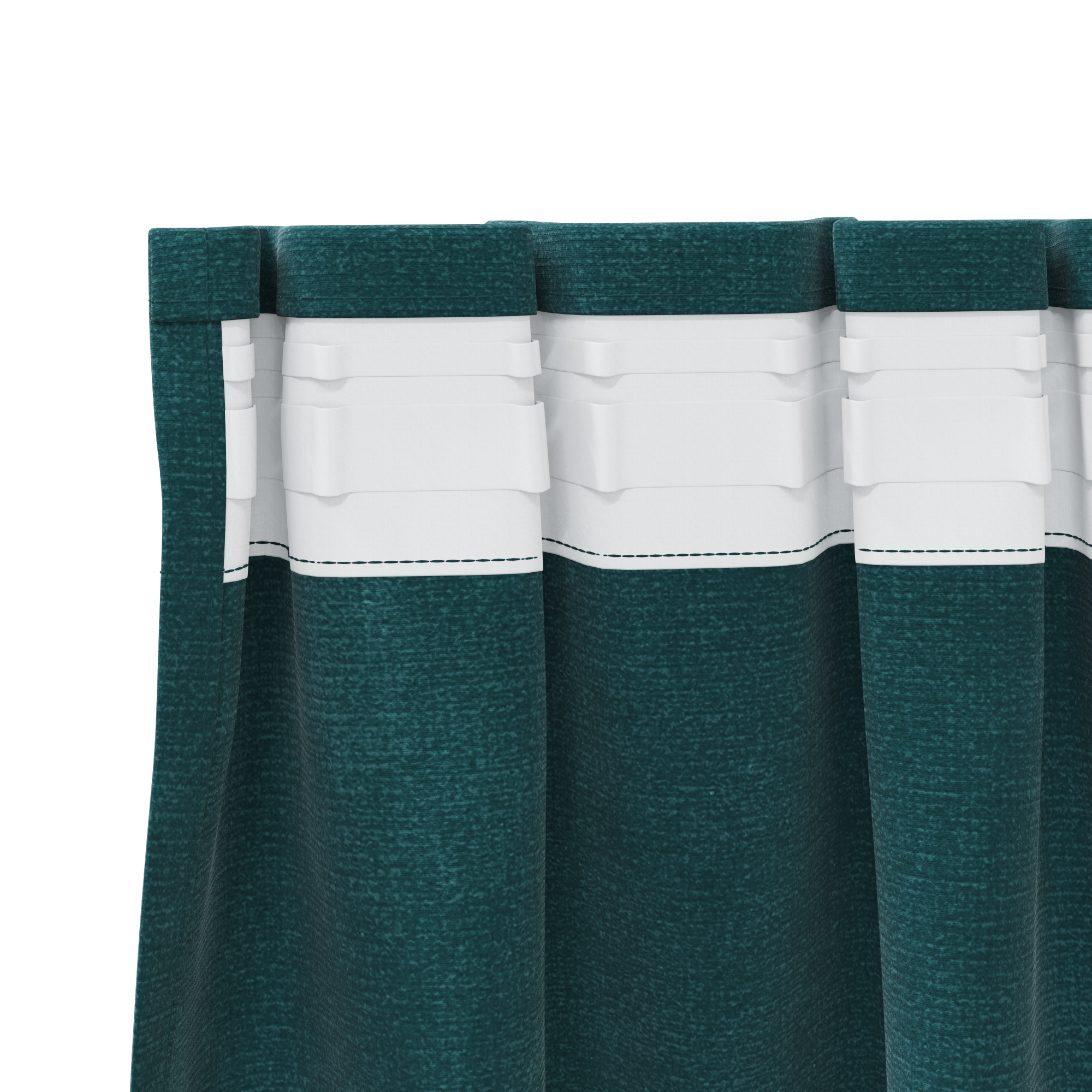 Blackout Curtains with Top Tape 2 pcs Dark Green Velvet - Image 4