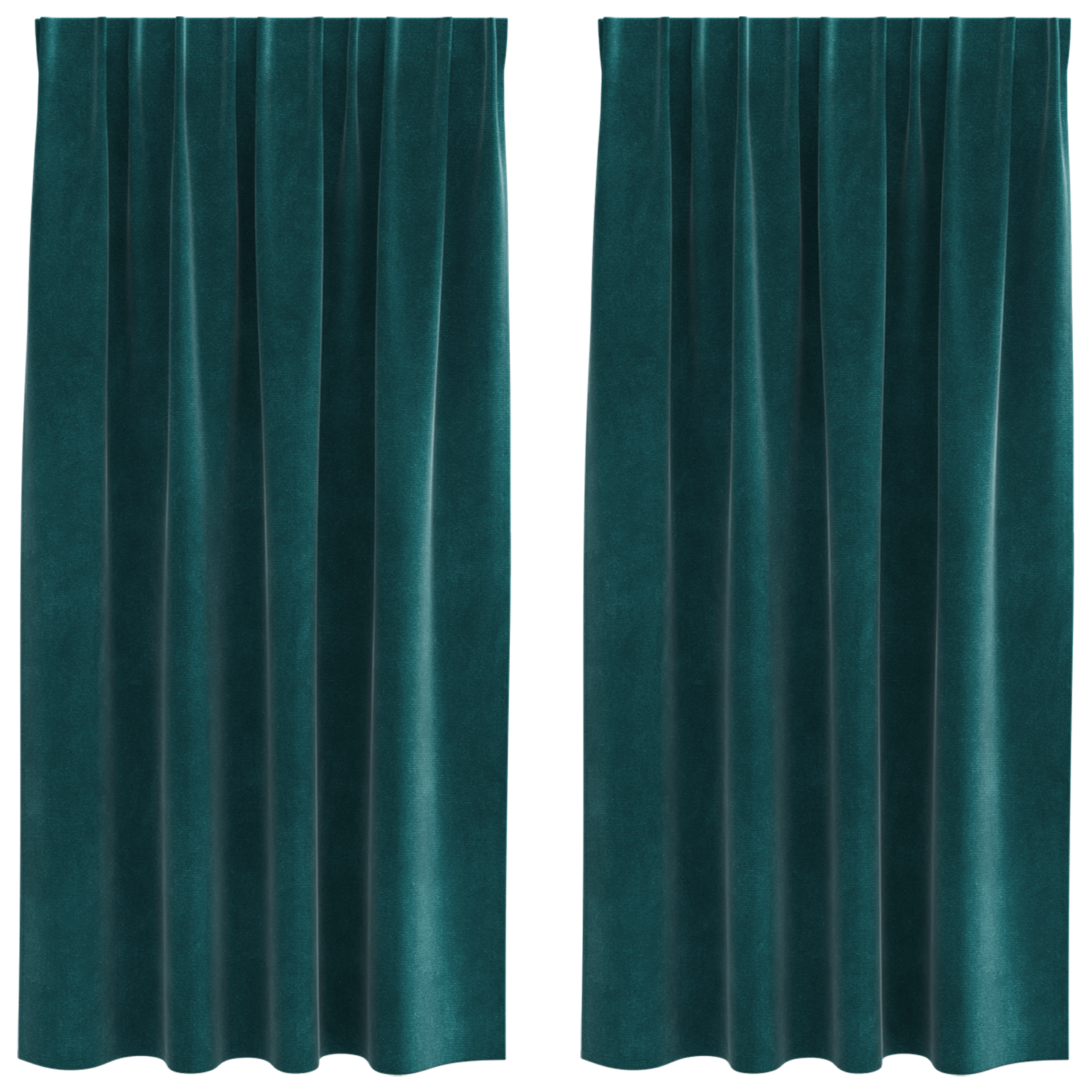 Blackout Curtains with Top Tape 2 pcs Dark Green Velvet - Image 2