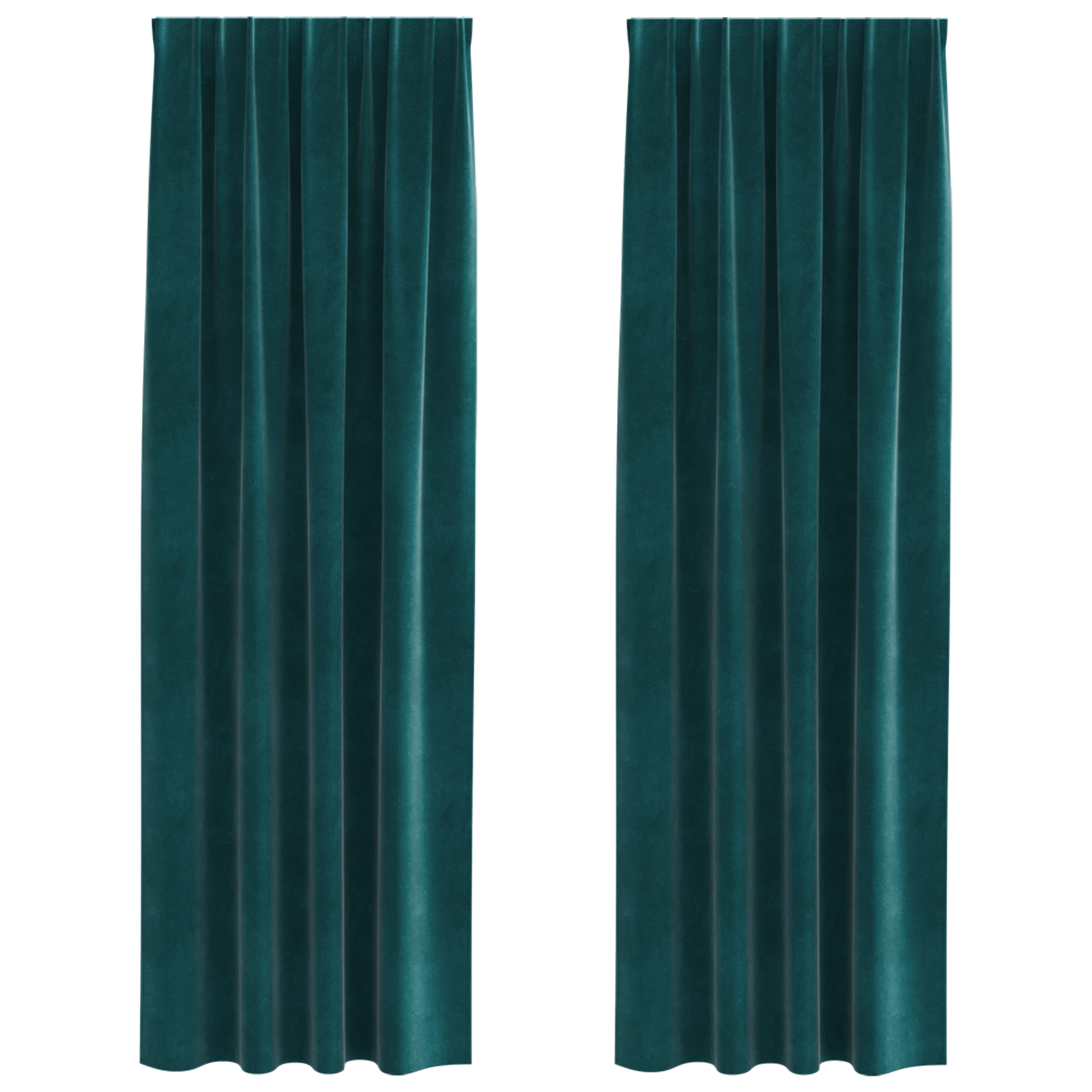 Blackout Curtains with Top Tape 2 pcs Dark Green Velvet - Image 2