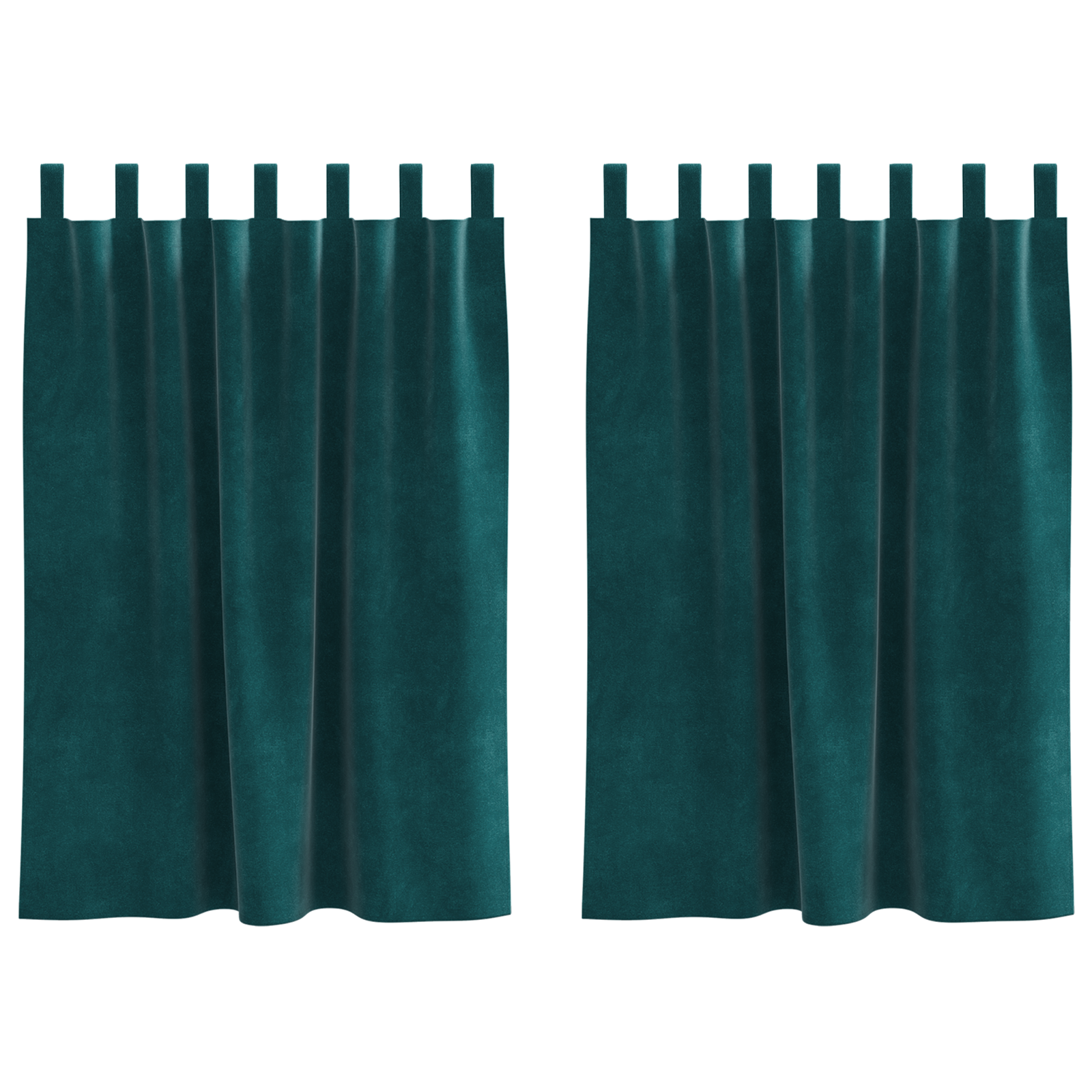 Blackout Curtains with Hanging Loops 2 pcs Dark Green Velvet - Image 2