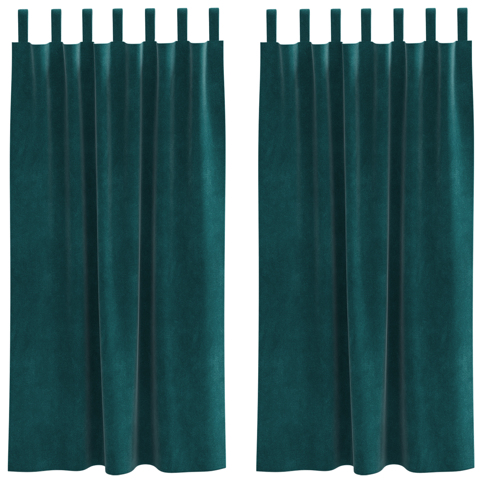 Blackout Curtains with Hanging Loops 2 pcs Dark Green Velvet - Image 2