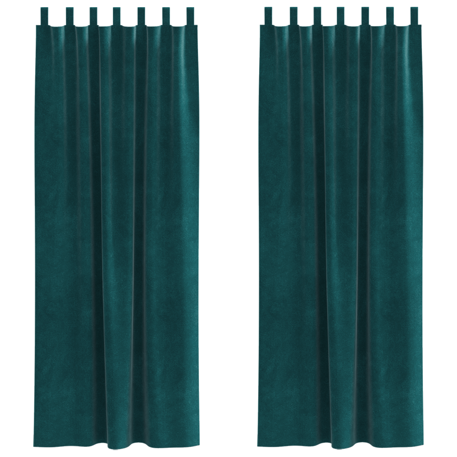 Blackout Curtains with Hanging Loops 2 pcs Dark Green Velvet - Image 2