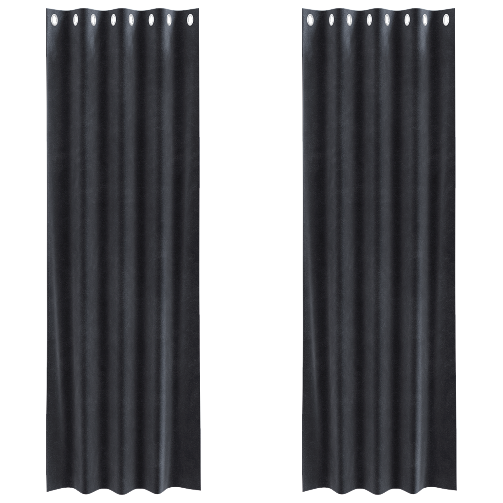 Blackout Curtains with Eyelets 2 pcs Dark Grey Velvet - Image 2