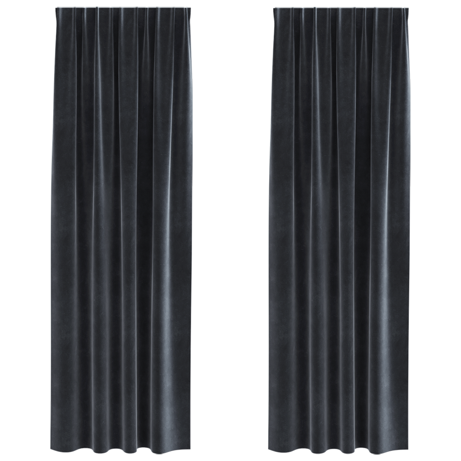 Blackout Curtains with Top Tape 2 pcs Dark Grey Velvet - Image 2