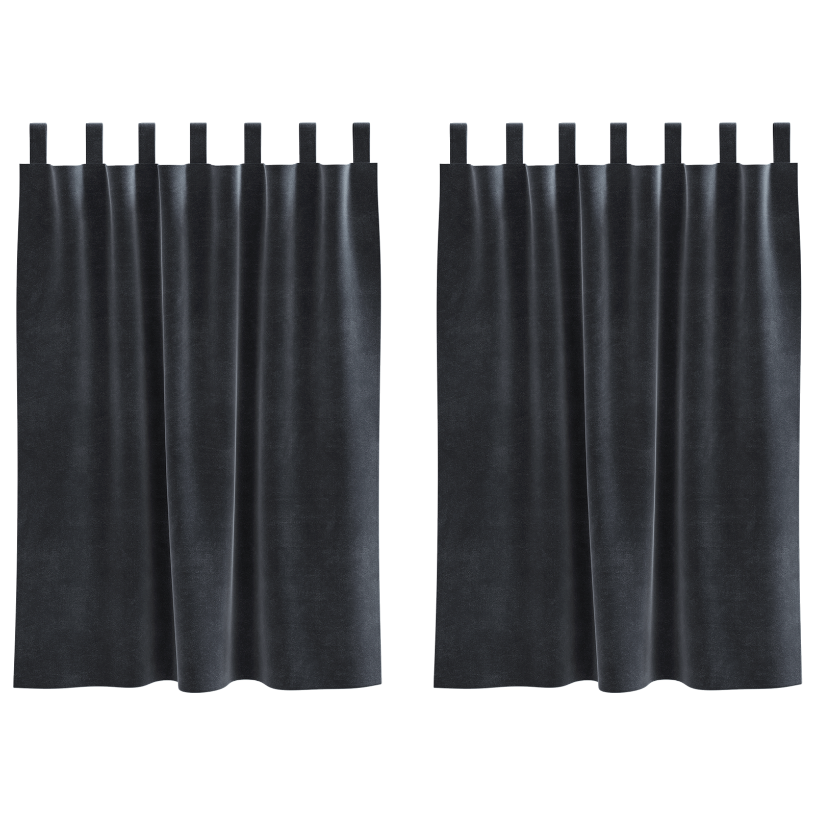 Blackout Curtains with Hanging Loops 2 pcs Dark Grey Velvet - Image 2