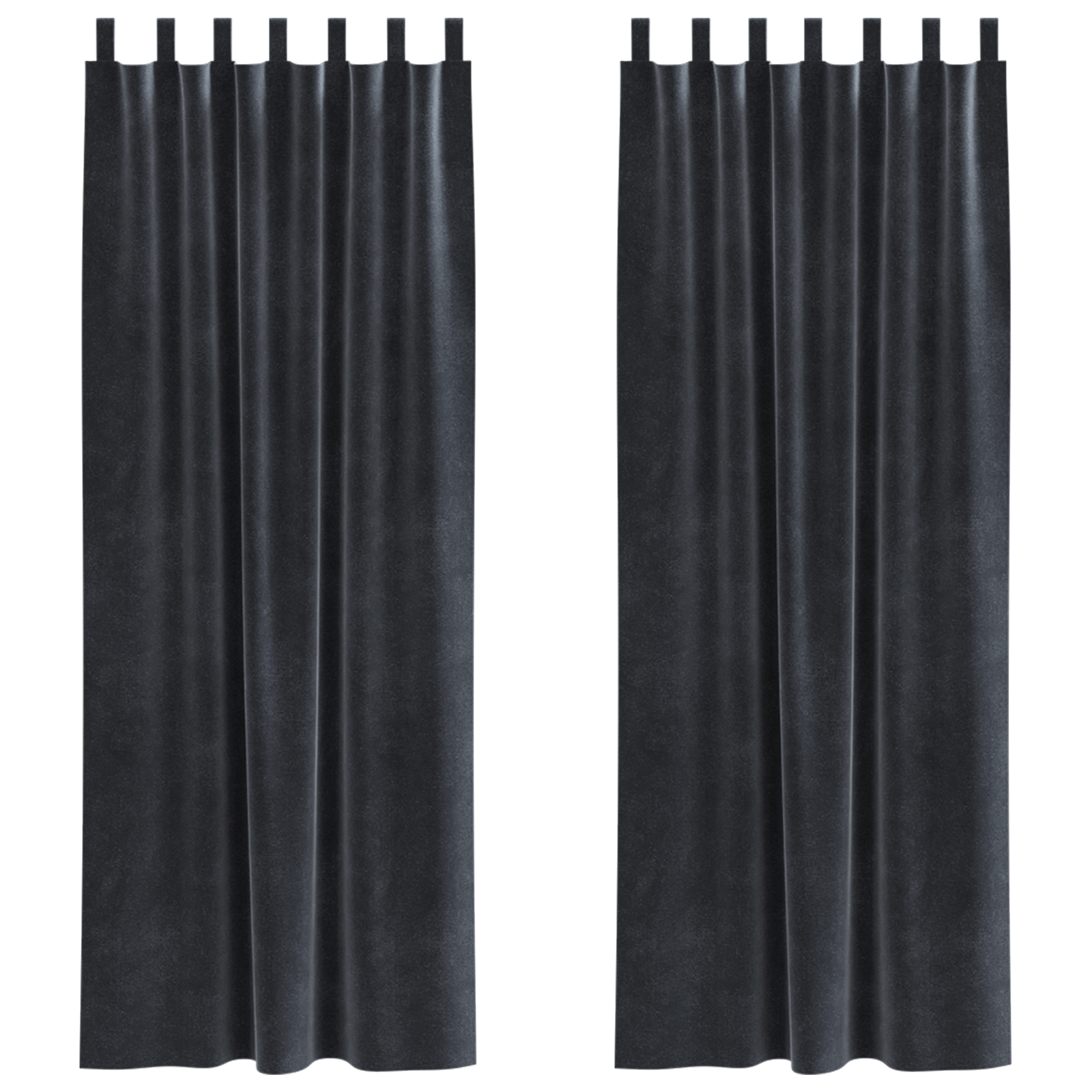 Blackout Curtains with Hanging Loops 2 pcs Dark Grey Velvet - Image 2