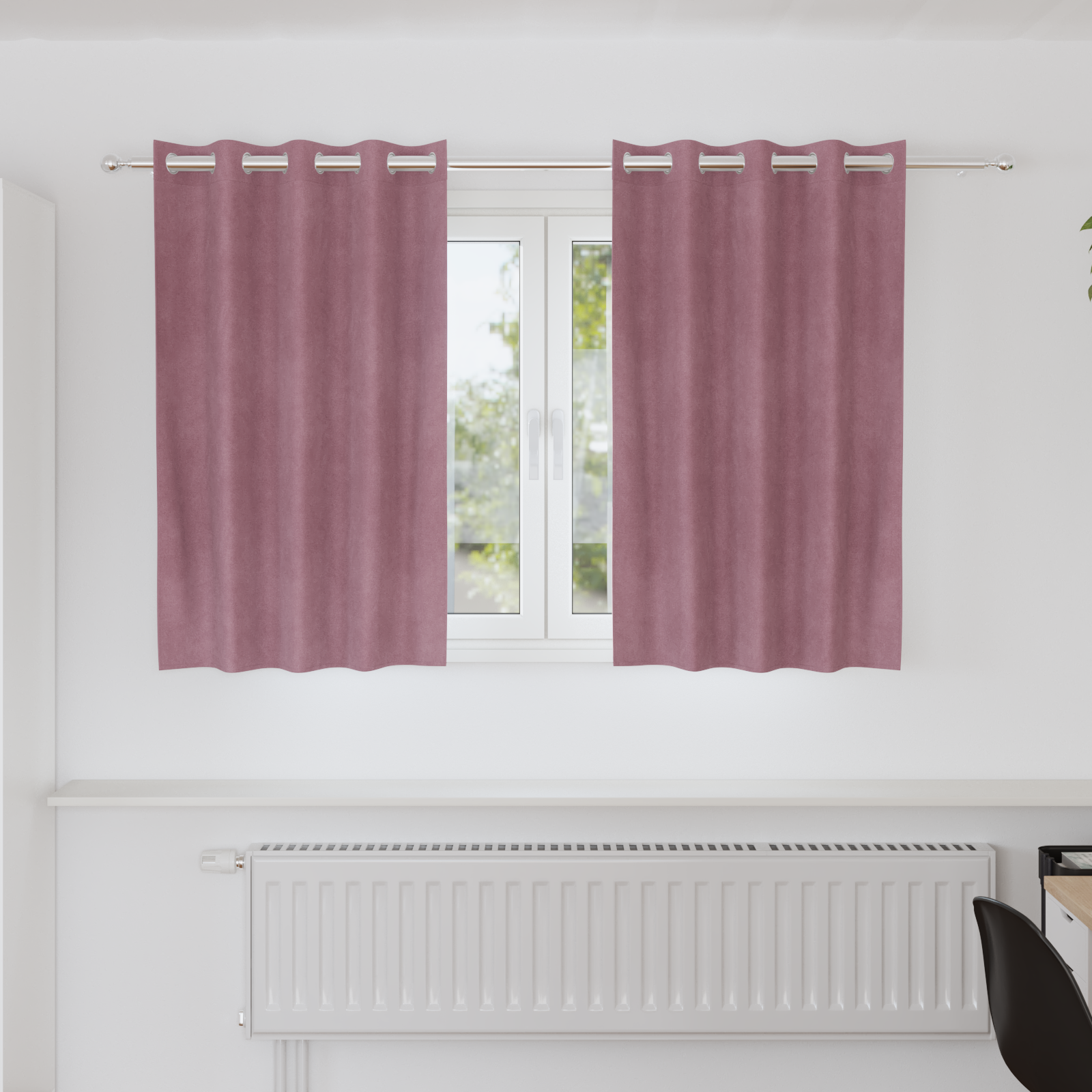 Blackout Gordijnen met Oogjes 2 stuks Donkerroze Velours