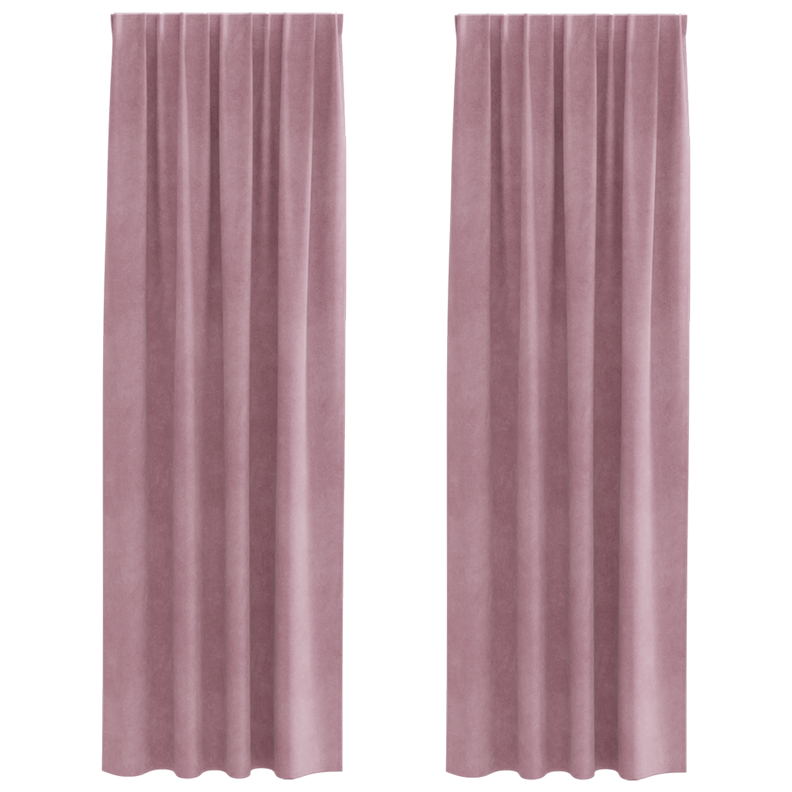Blackout Curtains with Top Tape 2 pcs Dark Pink Velvet - Image 2