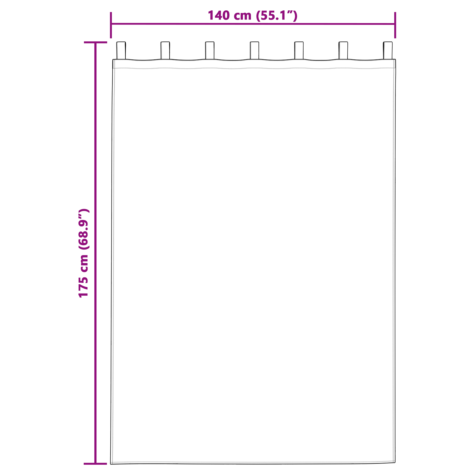 Curtains Dark pink Polyester 140 x 175 cm Decorative Inlays - Image 7