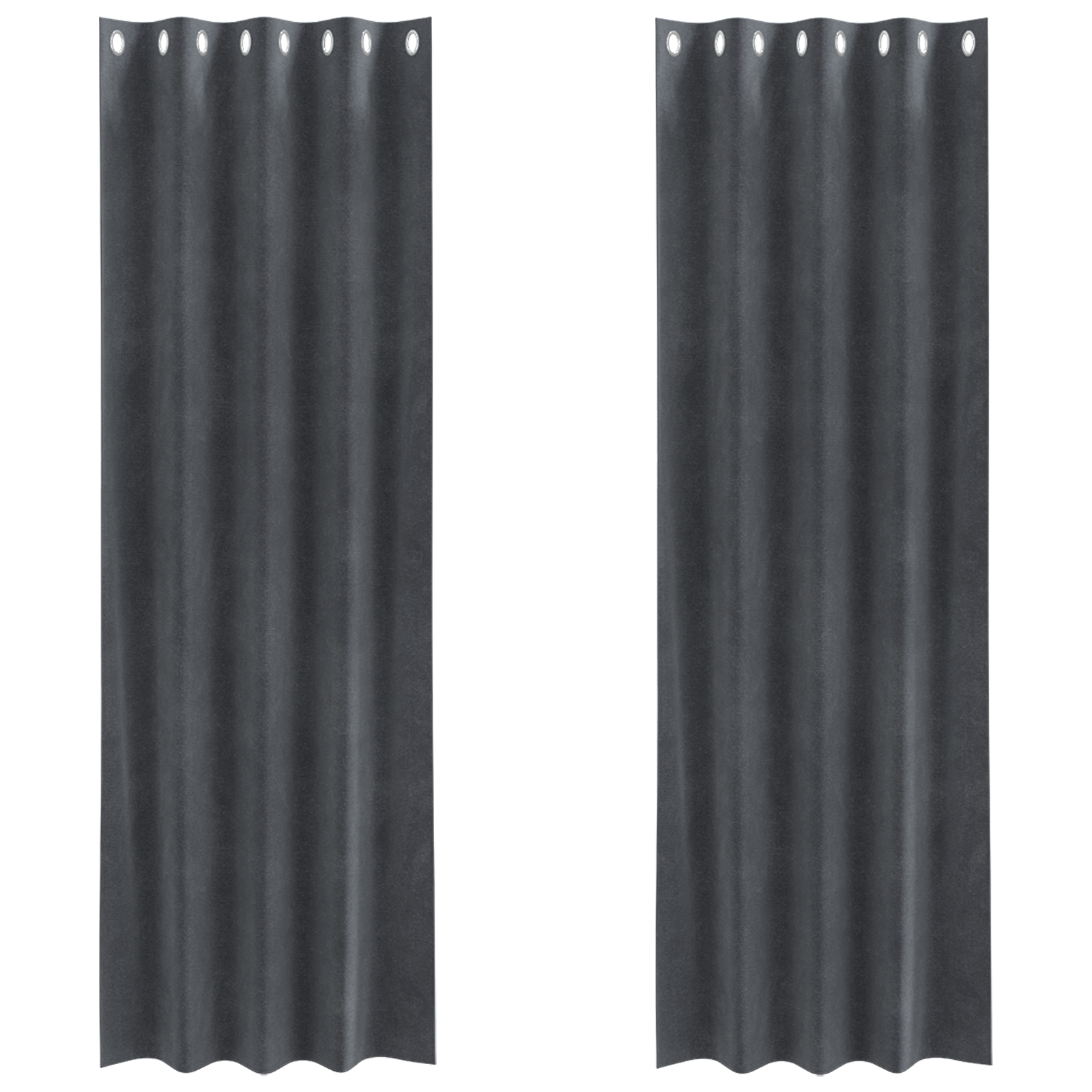 Blackout Curtains with Eyelets 2 pcs Light Grey Velvet - Image 2