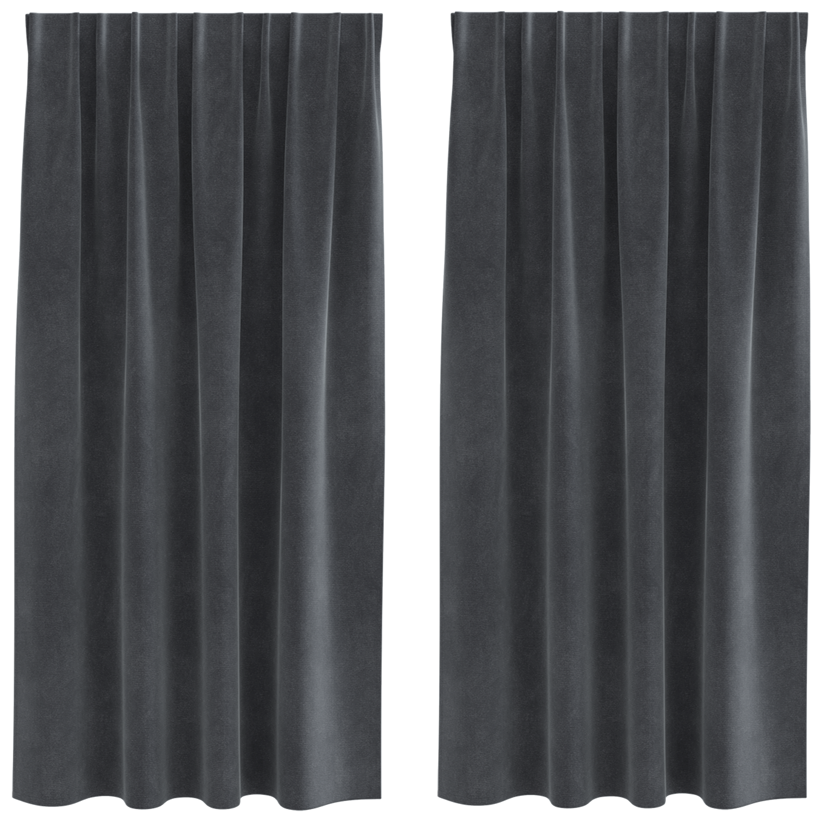 Blackout Curtains with Top Tape 2 pcs Light Grey Velvet - Image 2