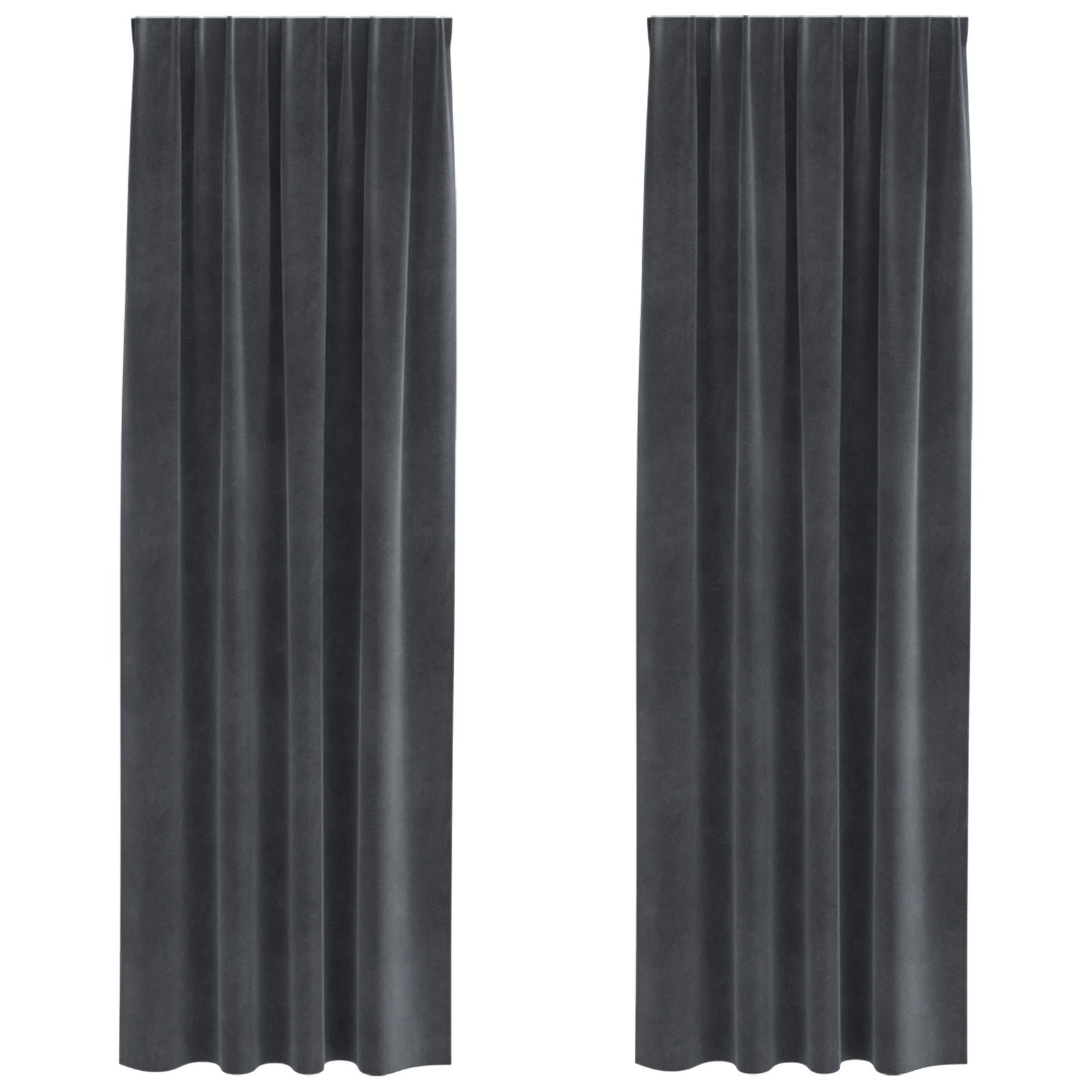 Blackout Curtains with Top Tape 2 pcs Light Grey Velvet - Image 2