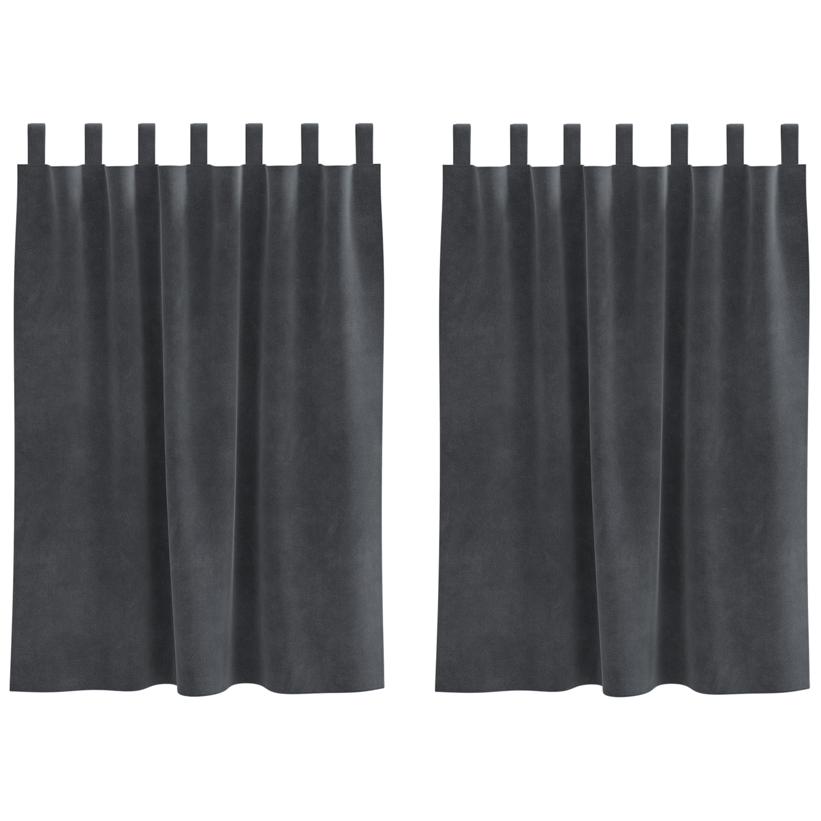 Blackout Curtains with Hanging Loops 2 pcs Light Grey Velvet - Image 2