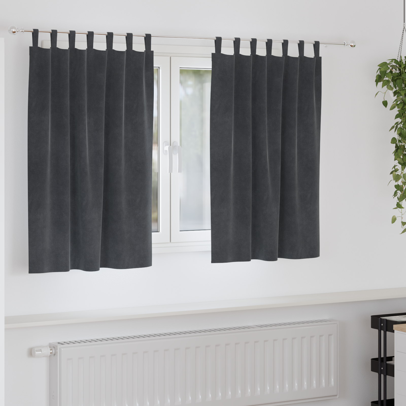 Blackout Curtains with Hanging Loops 2 pcs Light Grey Velvet