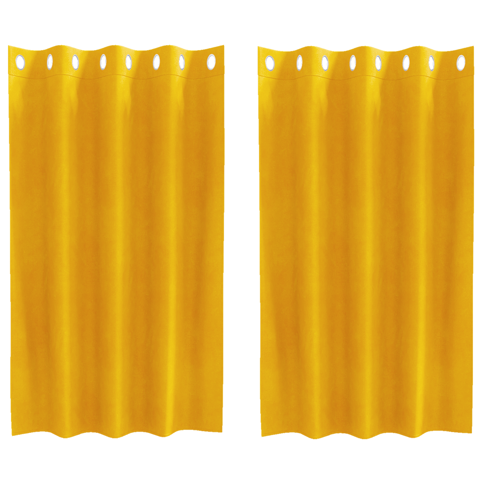 Blackout Curtains with Eyelets 2 pcs Mustard Yellow Velvet - Image 2