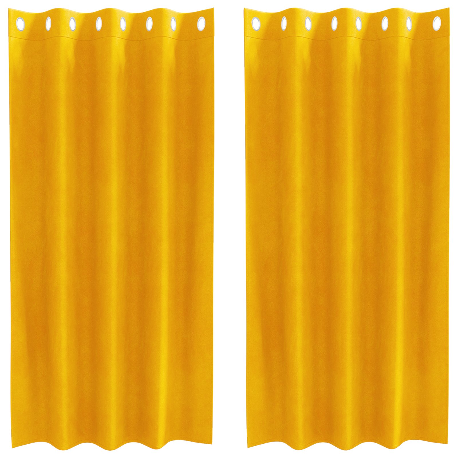 Blackout Curtains with Eyelets 2 pcs Mustard Yellow Velvet - Image 2