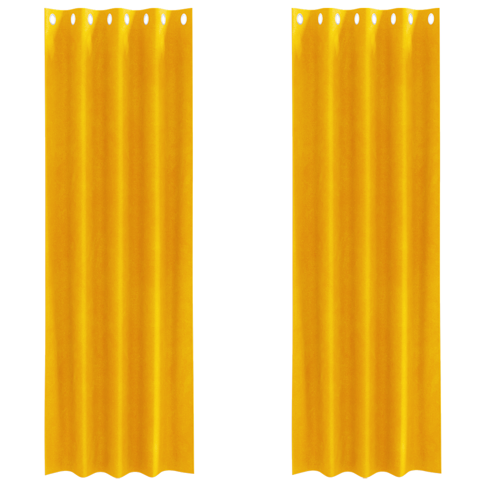 Blackout Curtains with Eyelets 2 pcs Mustard Yellow Velvet - Image 2
