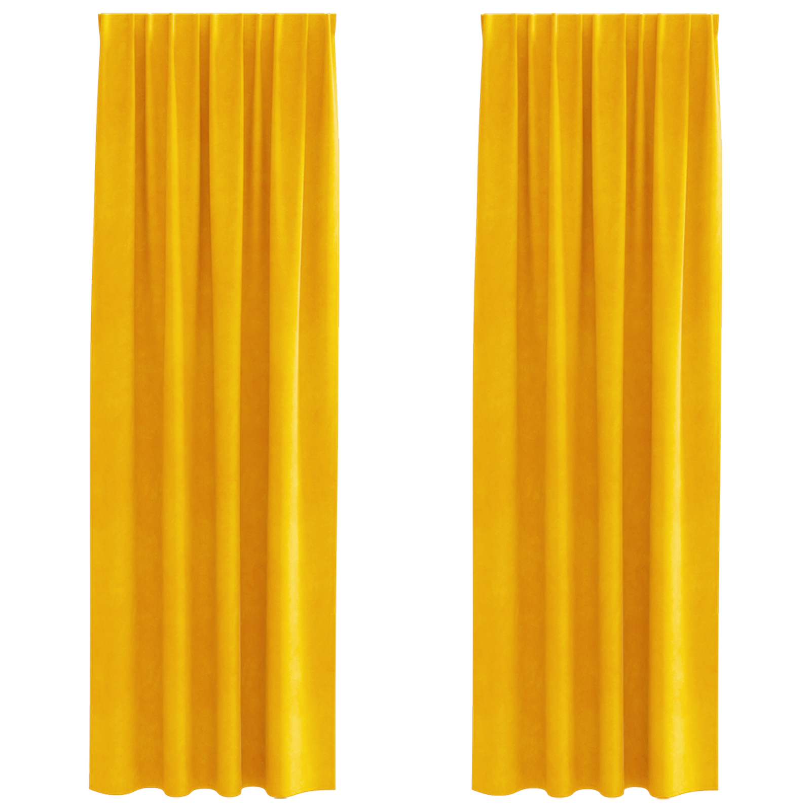 Blackout Curtains with Top Tape 2 pcs Mustard Yellow Velvet - Image 2
