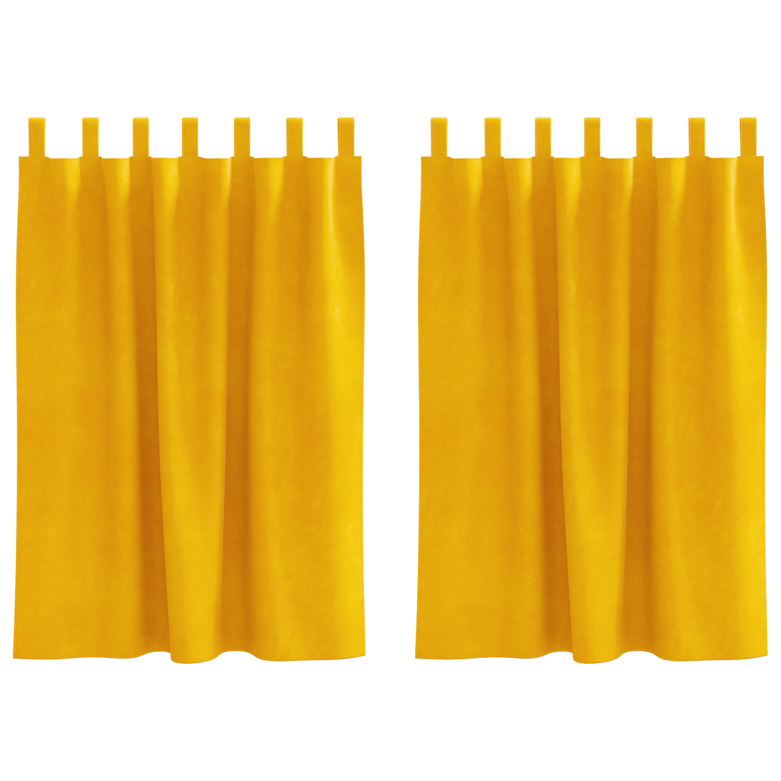 Blackout Curtains with Hanging Loops 2 pcs Mustard Yellow Velvet - Image 2