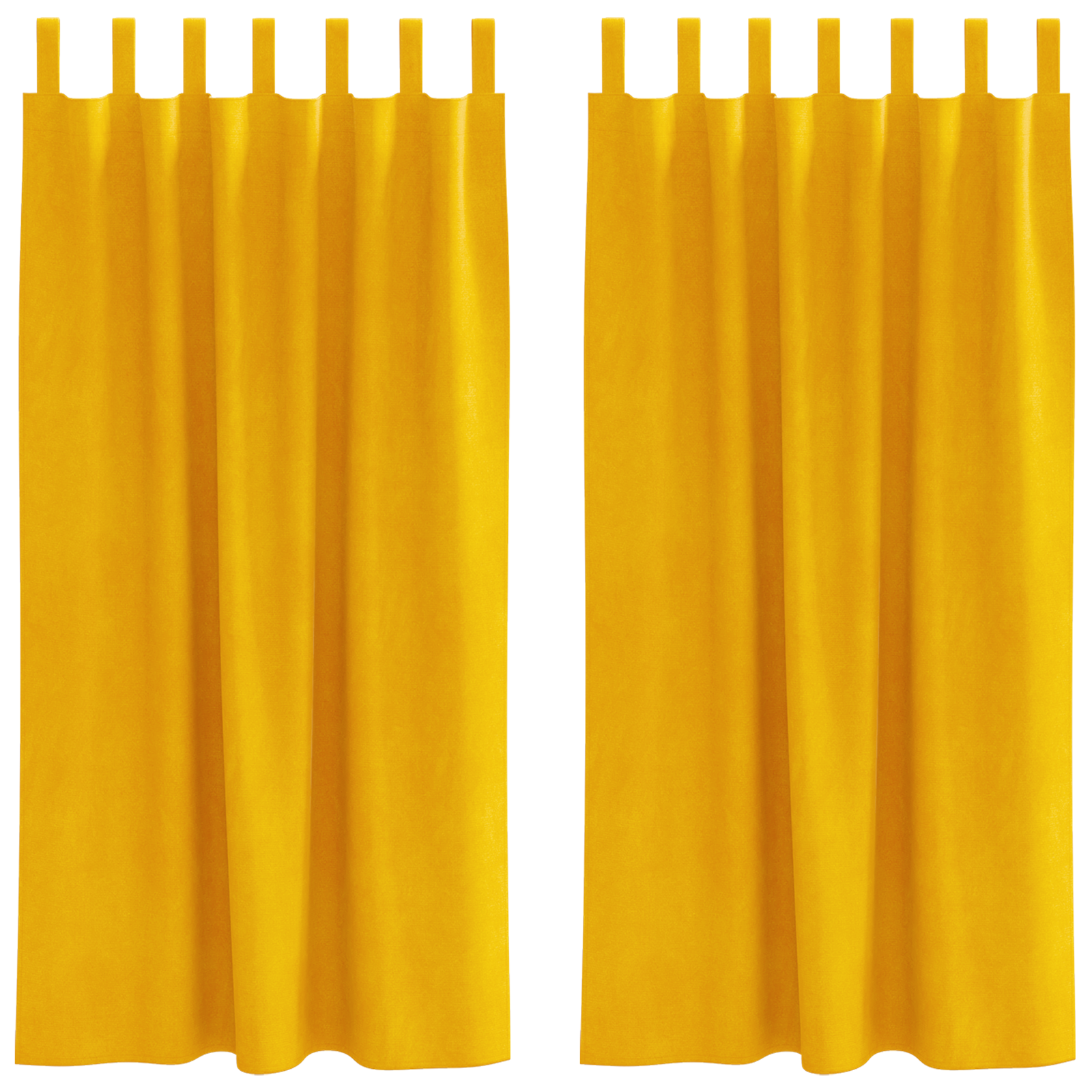 Blackout Curtains with Hanging Loops 2 pcs Mustard Yellow Velvet - Image 2