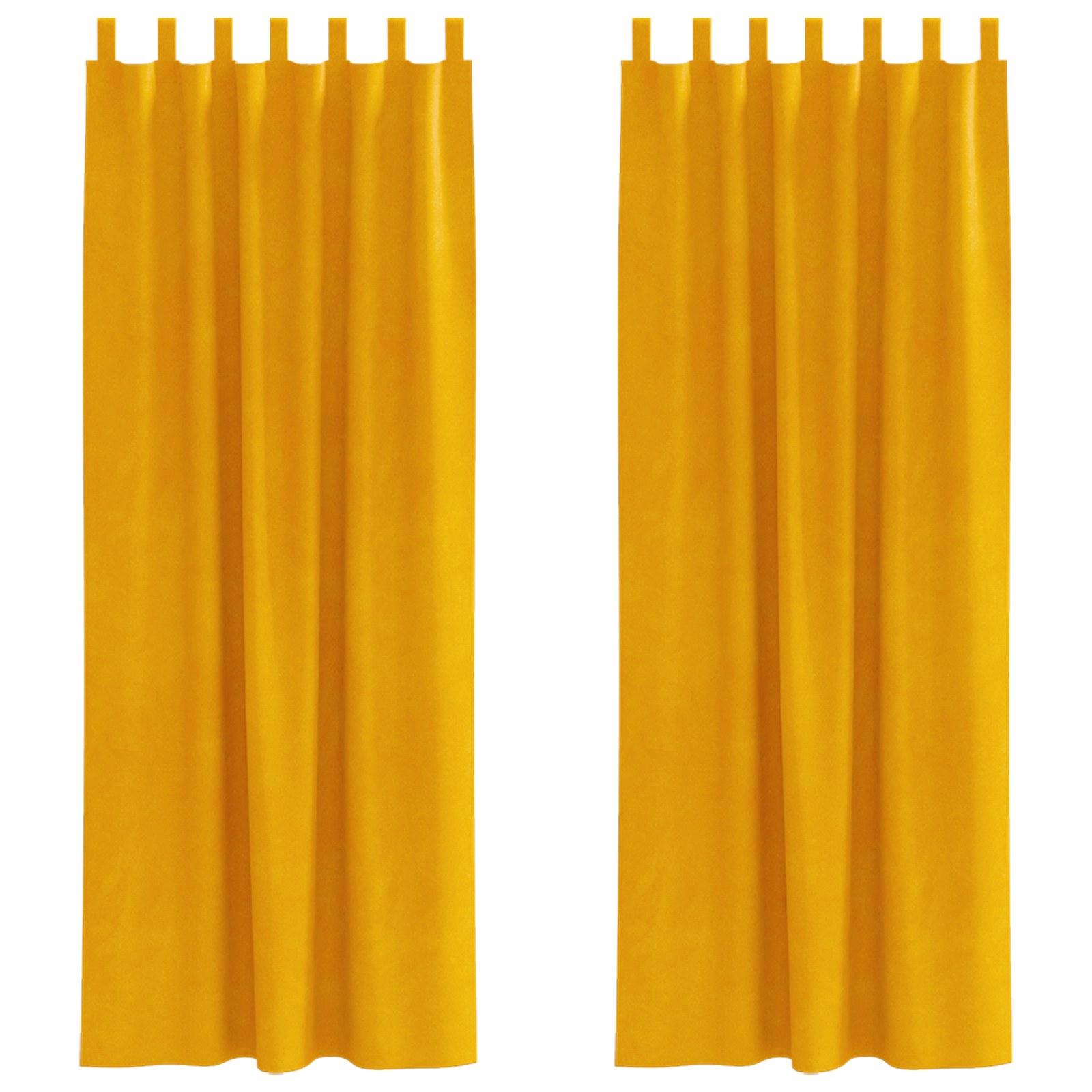 Blackout Curtains with Hanging Loops 2 pcs Mustard Yellow Velvet - Image 2