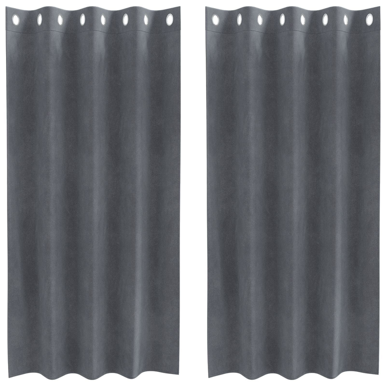 Blackout Curtains with Eyelets 2 pcs Super Light Grey Velvet - Image 2